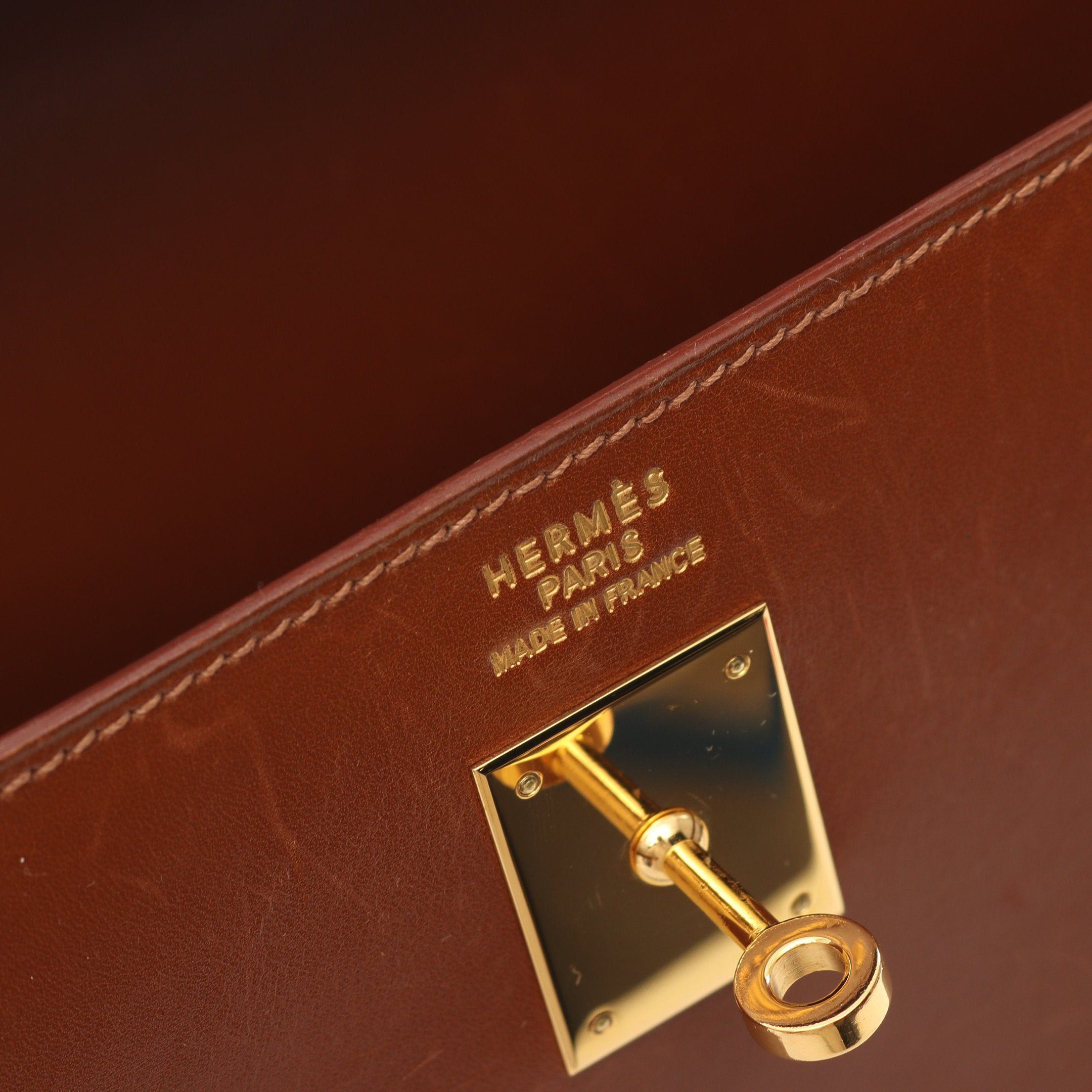 Hermes Hermes Kelly35 Noisette Handbag Box Calf Brown Gold Hardware Outside Sewing Stamp Size ONE SIZE - 4 Thumbnail
