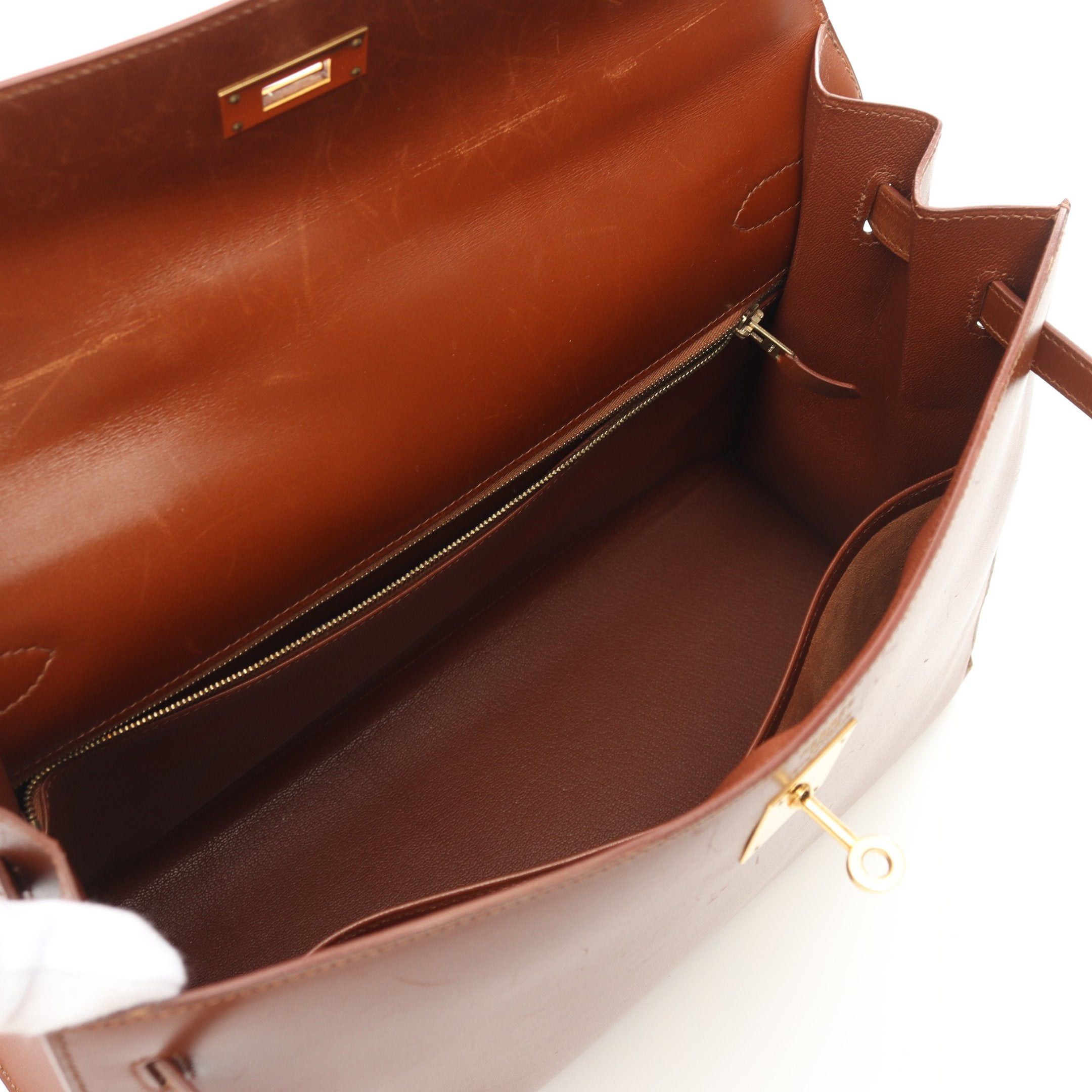 Hermes Hermes Kelly35 Noisette Handbag Box Calf Brown Gold Hardware Outside Sewing Stamp Size ONE SIZE - 3 Thumbnail