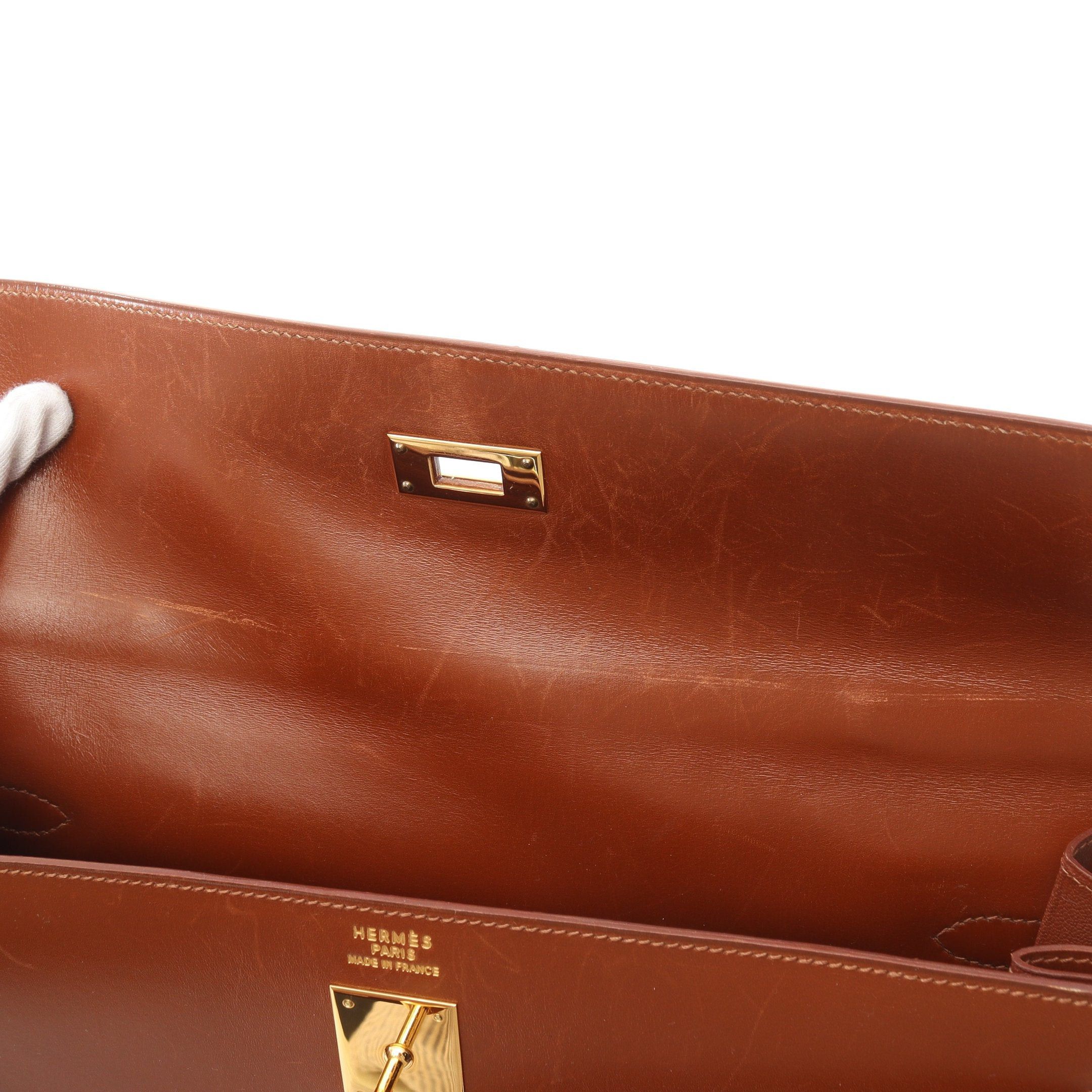 Hermes Hermes Kelly35 Noisette Handbag Box Calf Brown Gold Hardware Outside Sewing Stamp Size ONE SIZE - 7 Thumbnail