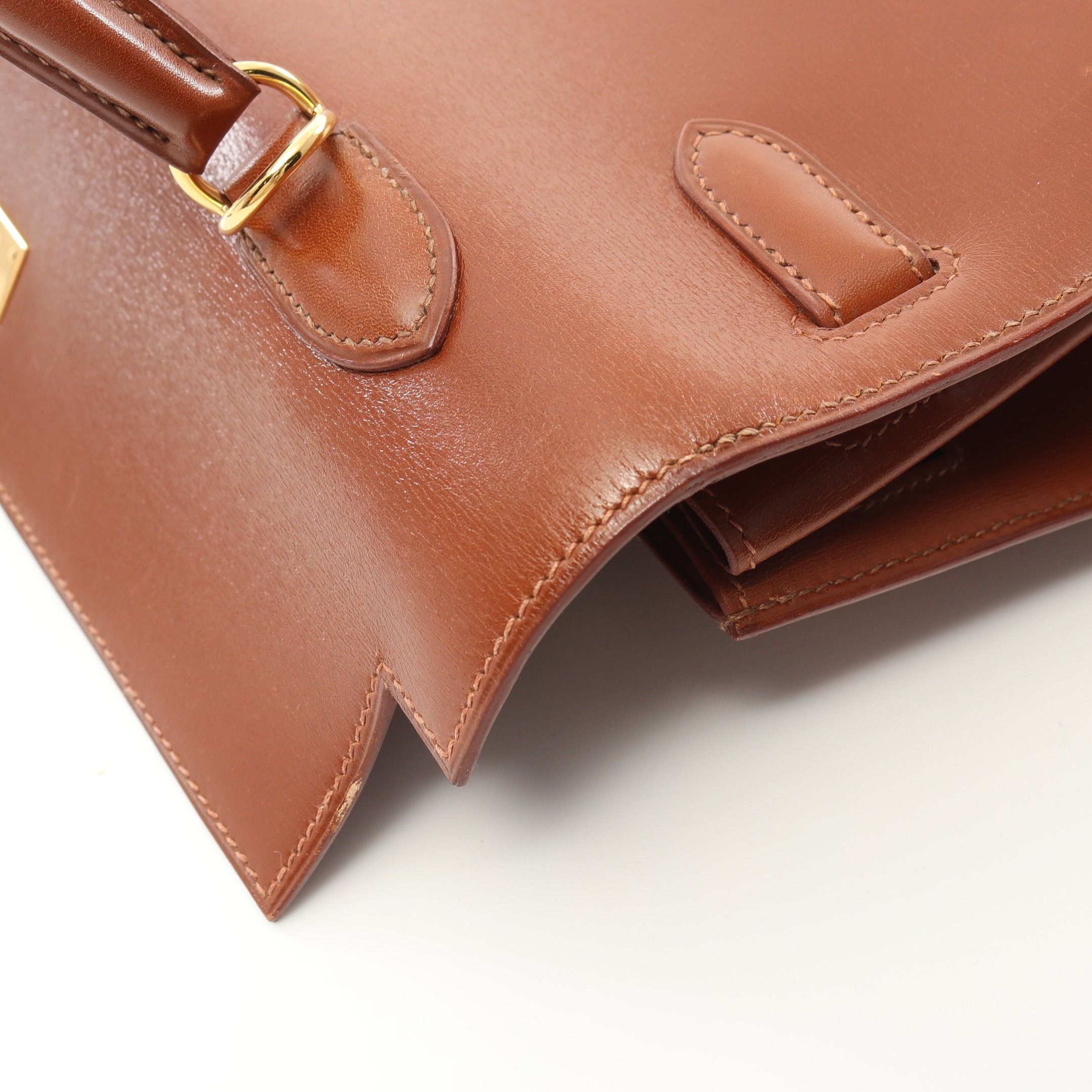 Hermes Hermes Kelly35 Noisette Handbag Box Calf Brown Gold Hardware Outside Sewing Stamp Size ONE SIZE - 12 Thumbnail