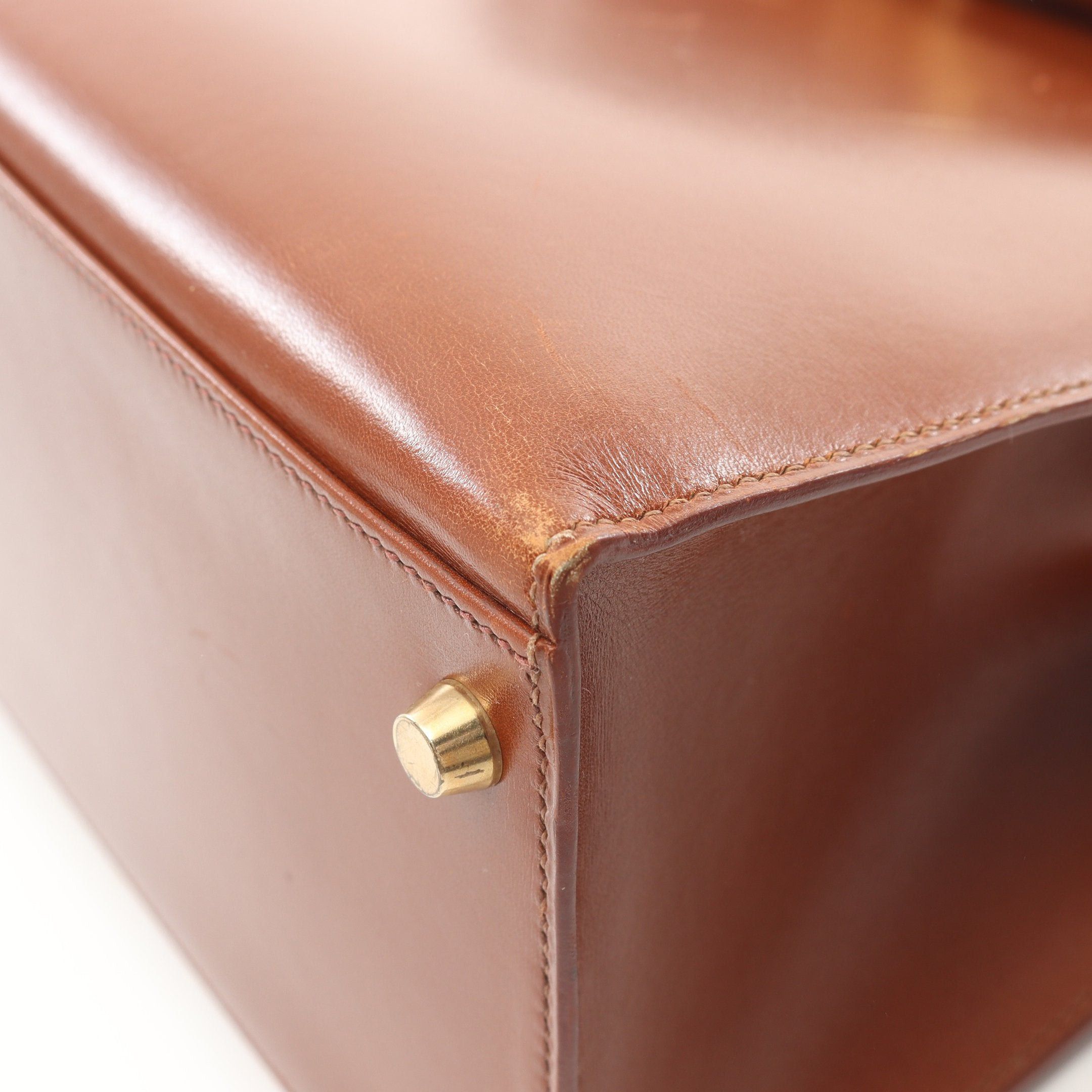 Hermes Hermes Kelly35 Noisette Handbag Box Calf Brown Gold Hardware Outside Sewing Stamp Size ONE SIZE - 9 Thumbnail