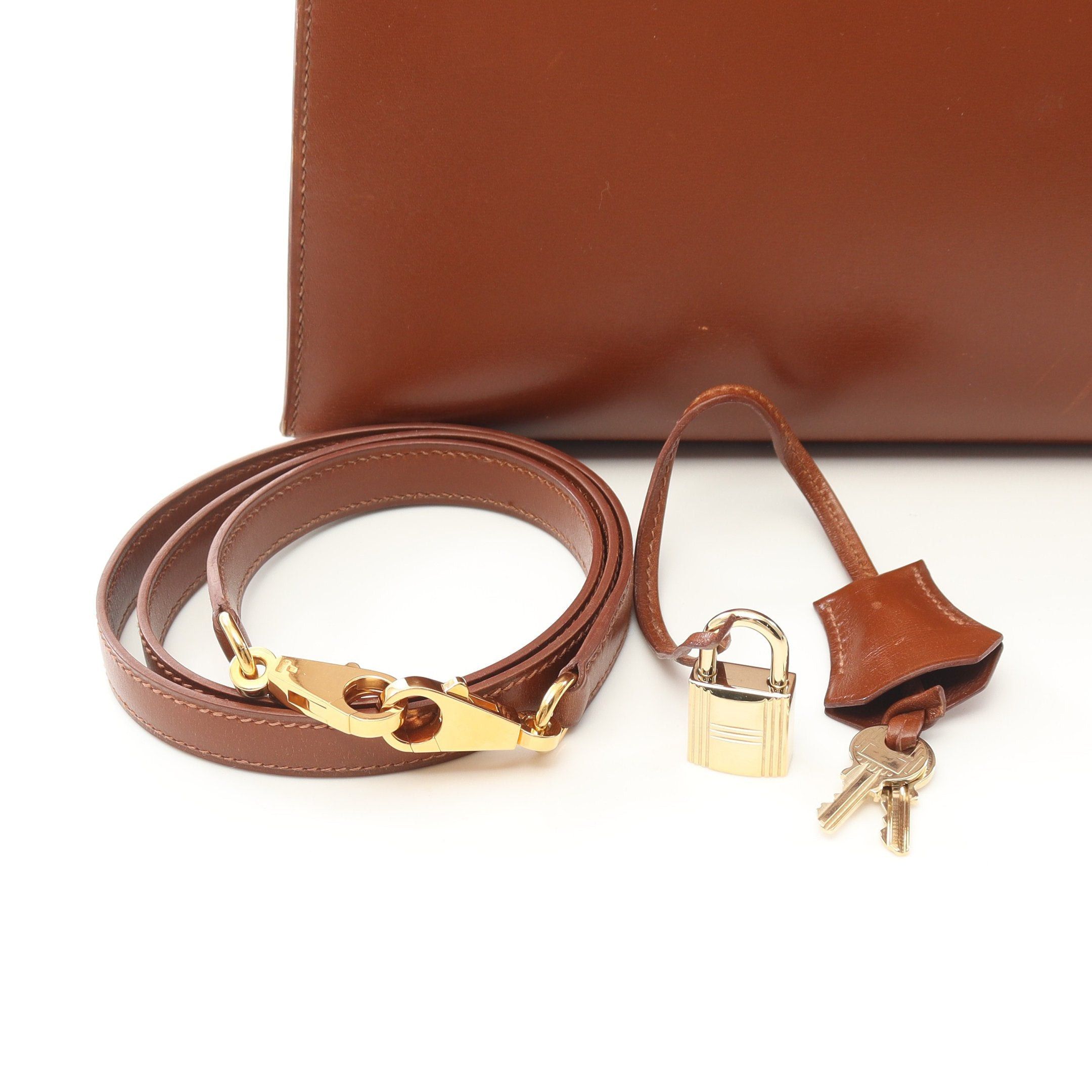 Hermes Hermes Kelly35 Noisette Handbag Box Calf Brown Gold Hardware Outside Sewing Stamp Size ONE SIZE - 6 Thumbnail
