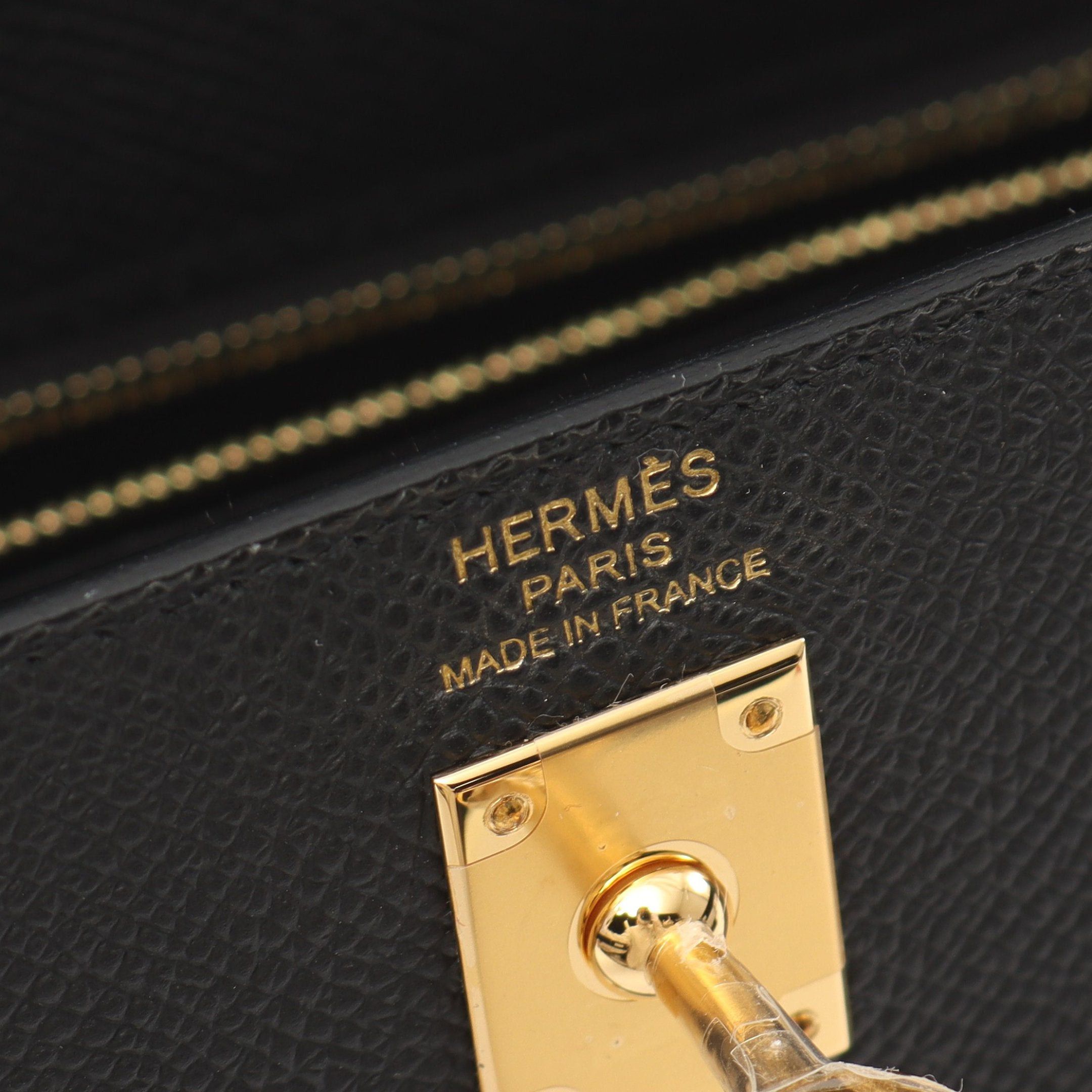 Hermes Hermes Kelly 25 Handbag Veau Epsom Black Gold Hardware Outside Sewing Double Engraved Size ONE SIZE - 4 Thumbnail