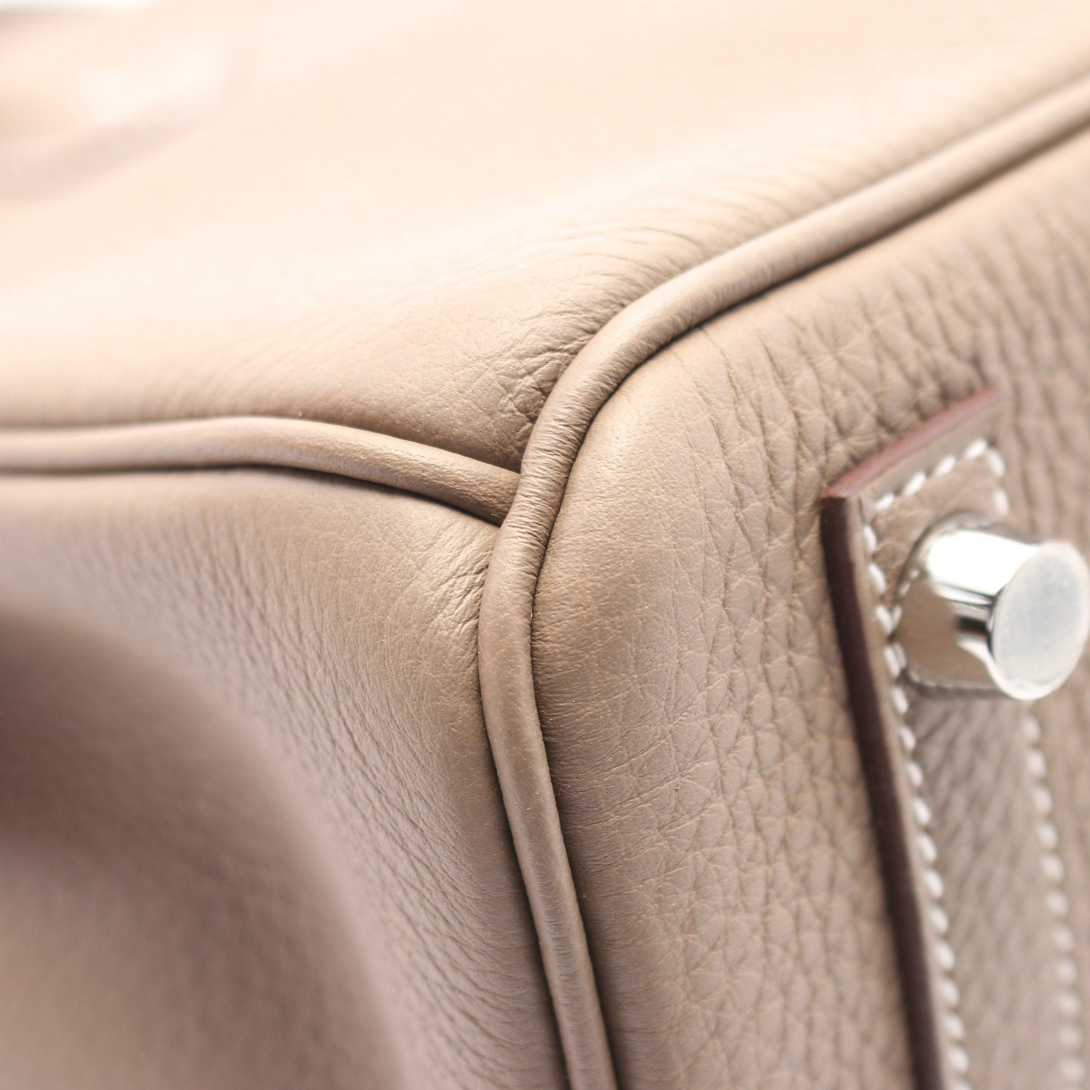 Hermes Hermes Birkin 25 Etoupe Handbag Togo Gray Brown Silver Hardware Double Engraved Size ONE SIZE - 7 Thumbnail