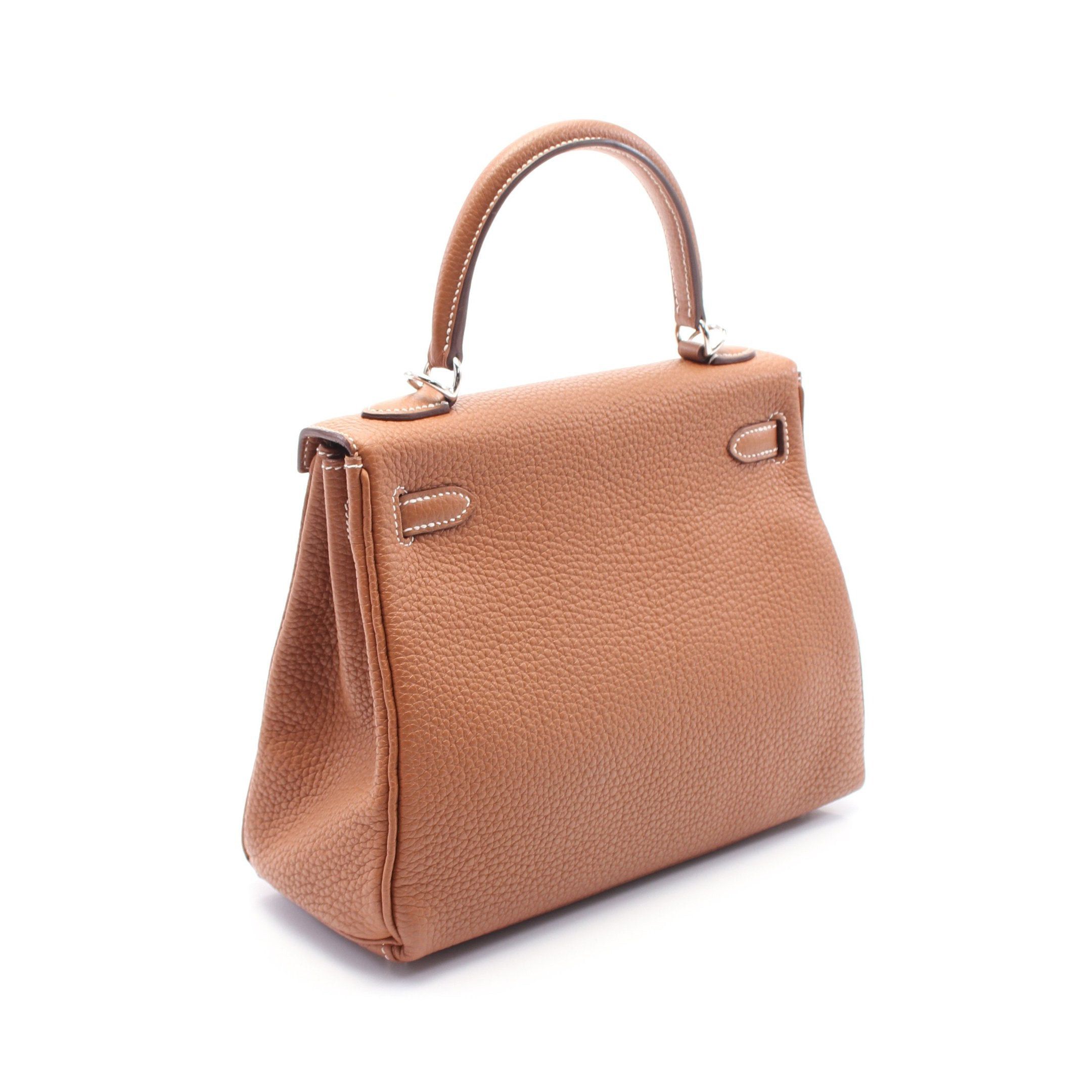 Hermes Hermes Kelly 25 Gold Handbag Togo Brown Silver Hardware Inner Stitch B Stamp Size ONE SIZE - 2 Thumbnail