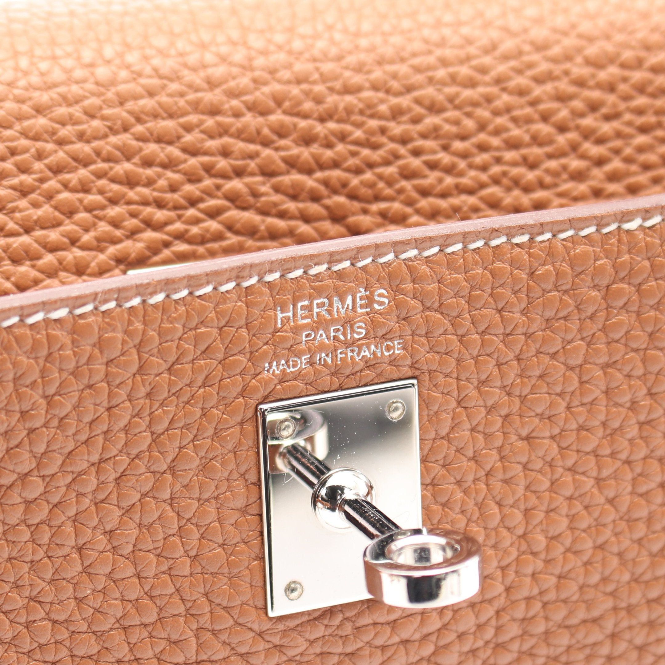 Hermes Hermes Kelly 25 Gold Handbag Togo Brown Silver Hardware Inner Stitch B Stamp Size ONE SIZE - 4 Thumbnail