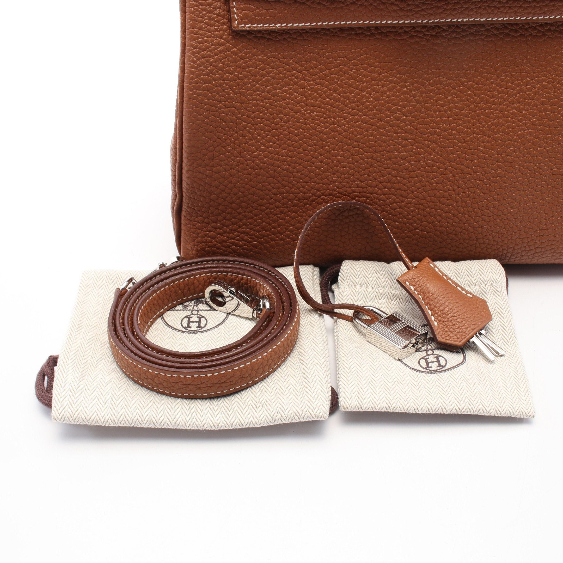 Hermes Hermes Kelly 25 Gold Handbag Togo Brown Silver Hardware Inner Stitch B Stamp Size ONE SIZE - 6 Thumbnail