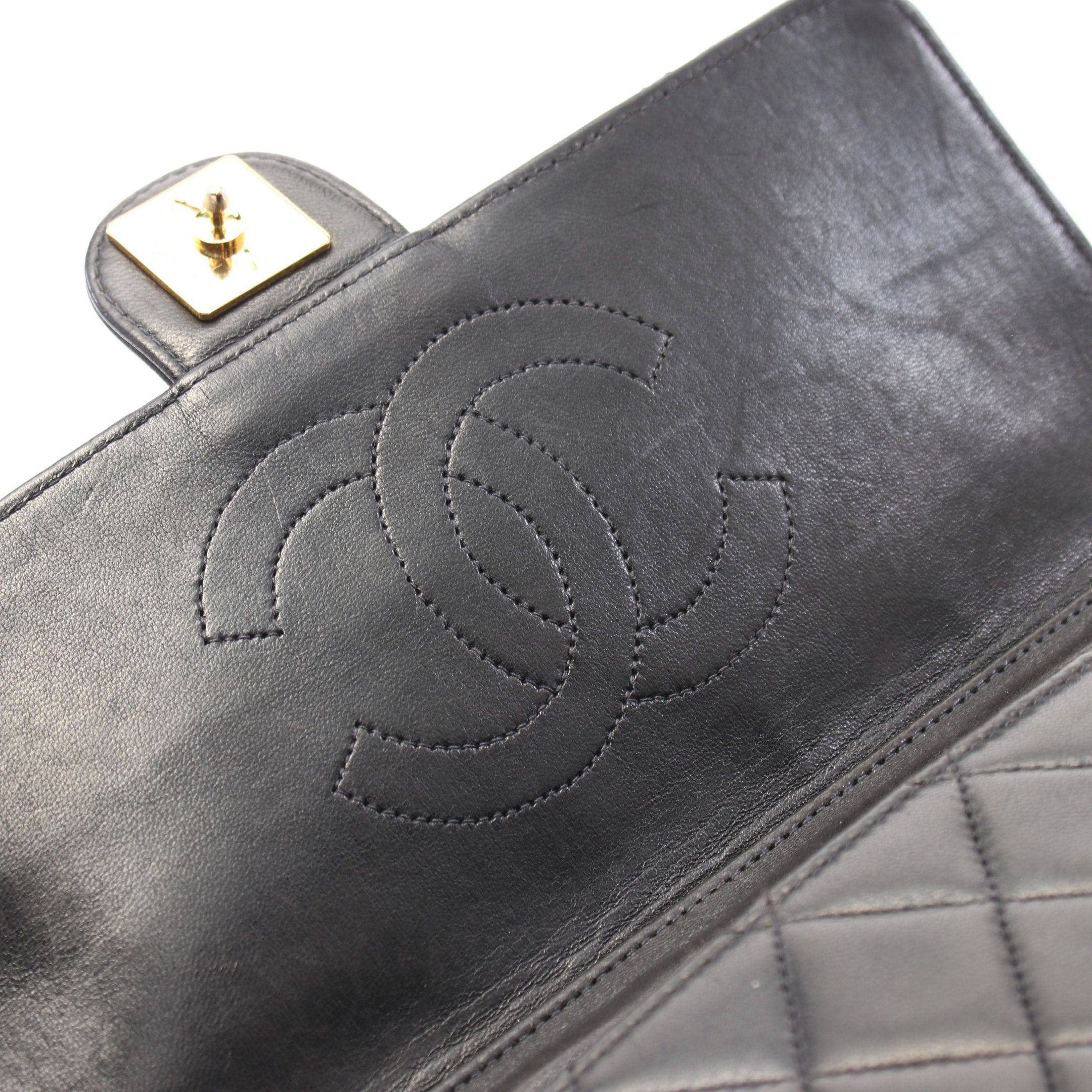 Chanel Chanel Matelasse Single Flap Chain Shoulder Bag Lambskin Black Gold Hardware Push Lock Size ONE SIZE - 6 Thumbnail