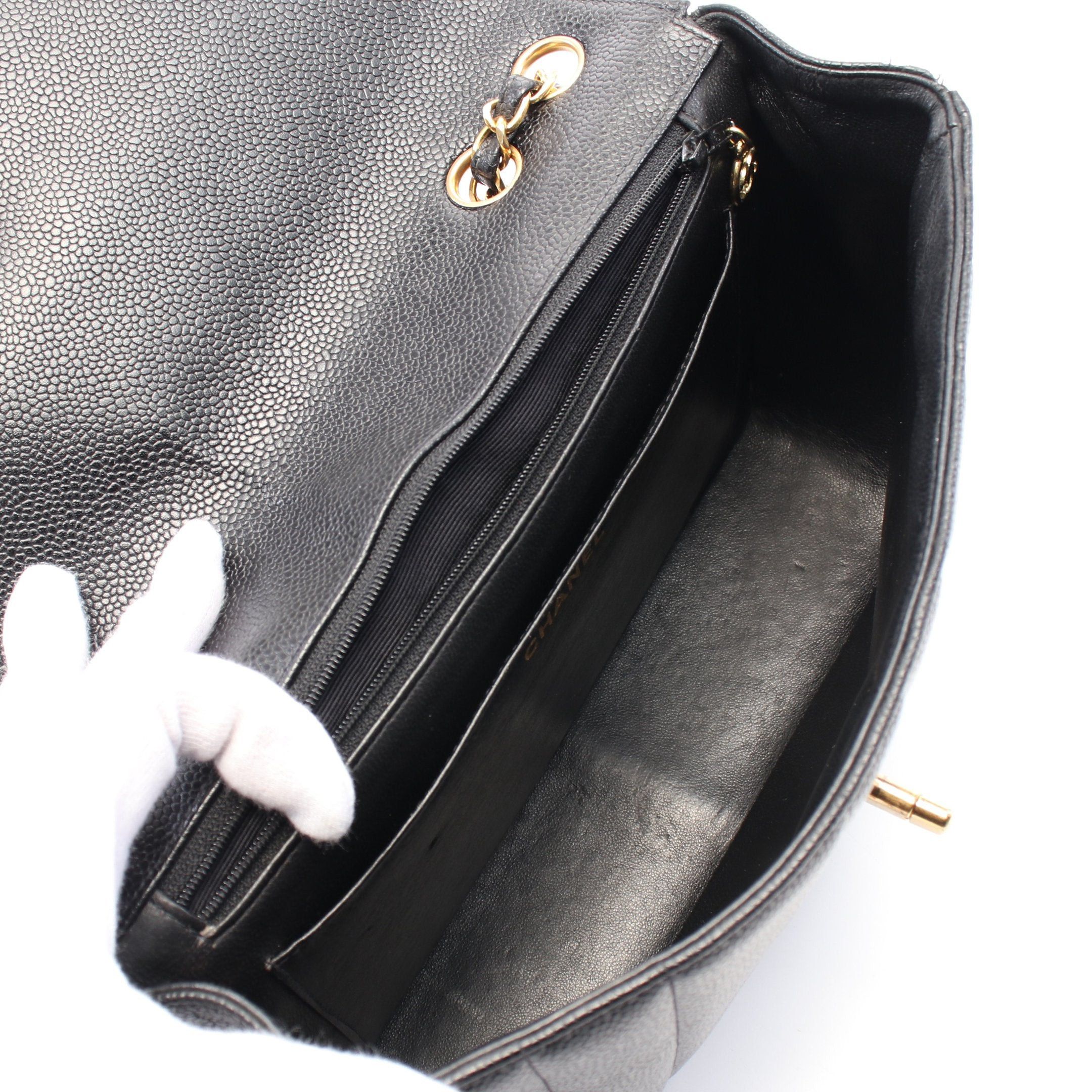 Chanel Chanel Mademoiselle Chain Shoulder Bag Caviar Skin Black Gold Hardware Size ONE SIZE - 3 Thumbnail