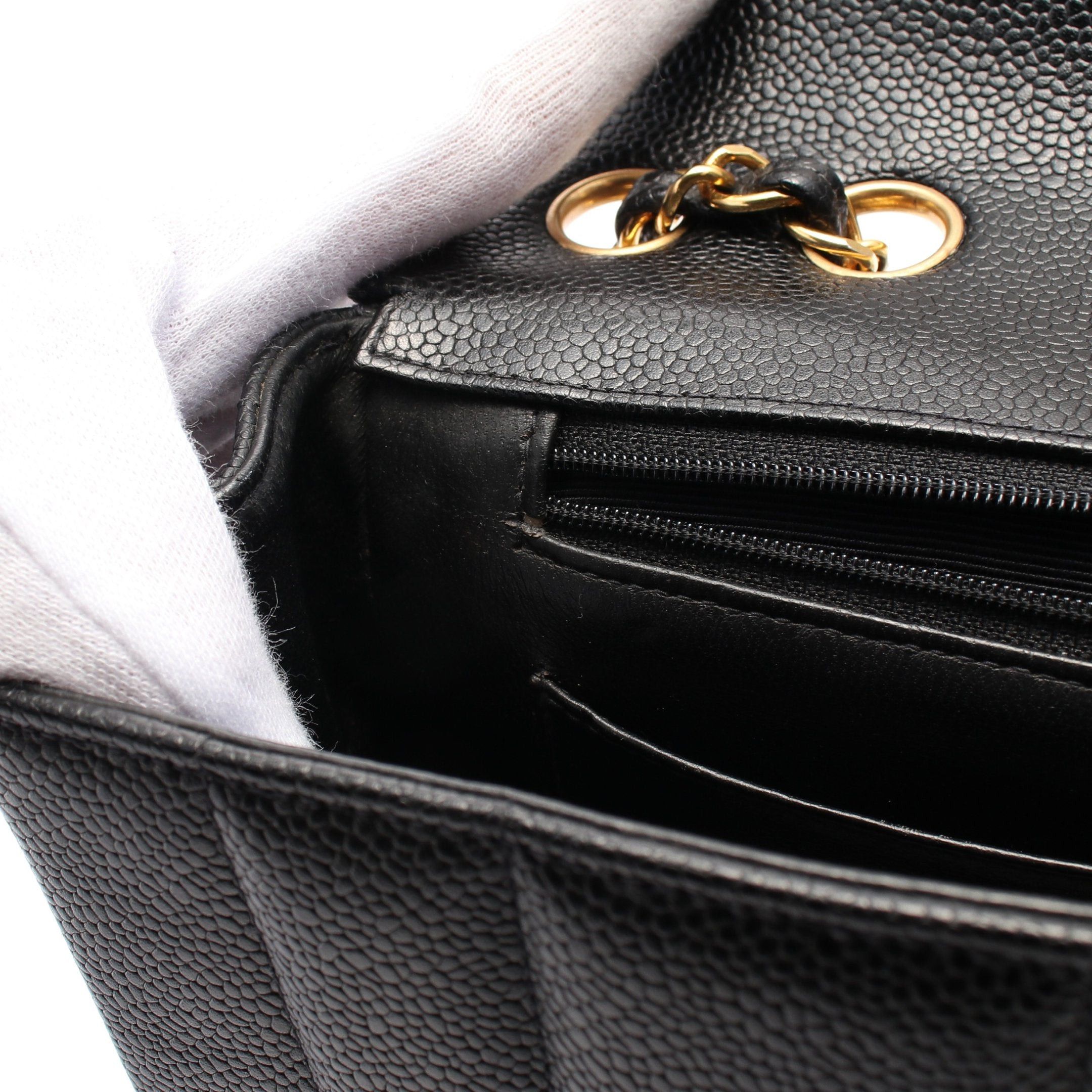 Chanel Chanel Mademoiselle Chain Shoulder Bag Caviar Skin Black Gold Hardware Size ONE SIZE - 8 Thumbnail