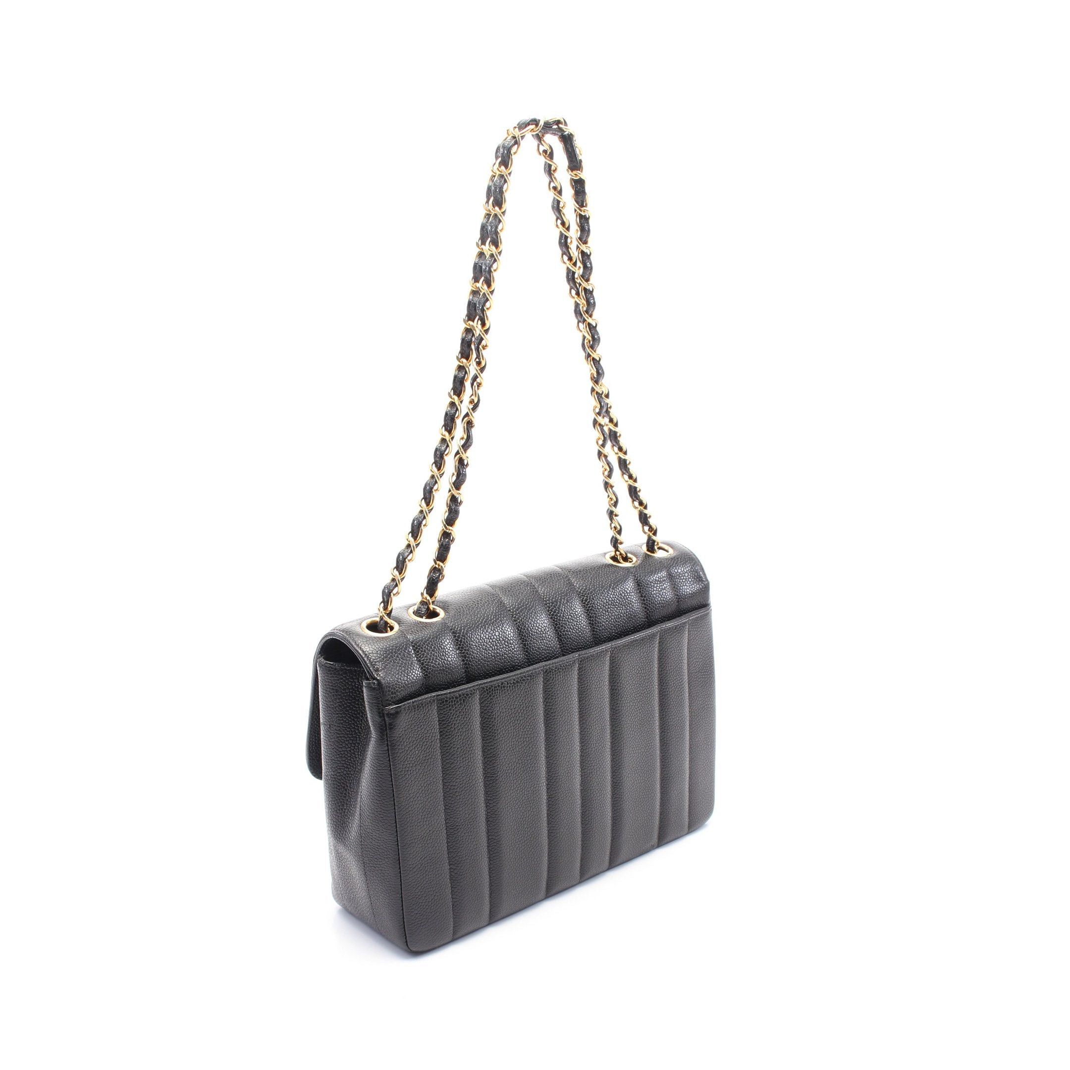 Chanel Chanel Mademoiselle Chain Shoulder Bag Caviar Skin Black Gold Hardware Size ONE SIZE - 2 Thumbnail