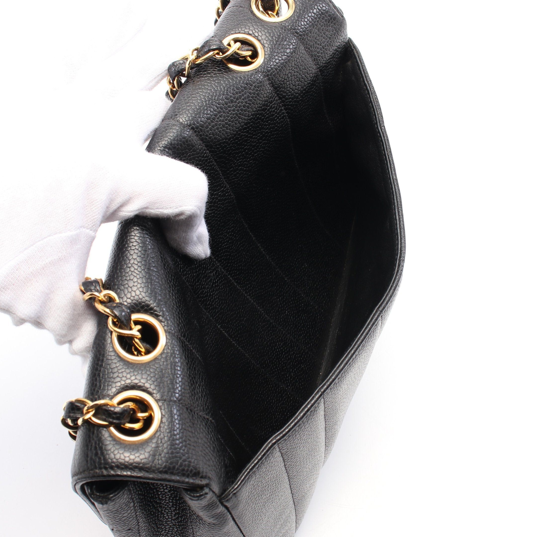 Chanel Chanel Mademoiselle Chain Shoulder Bag Caviar Skin Black Gold Hardware Size ONE SIZE - 6 Thumbnail