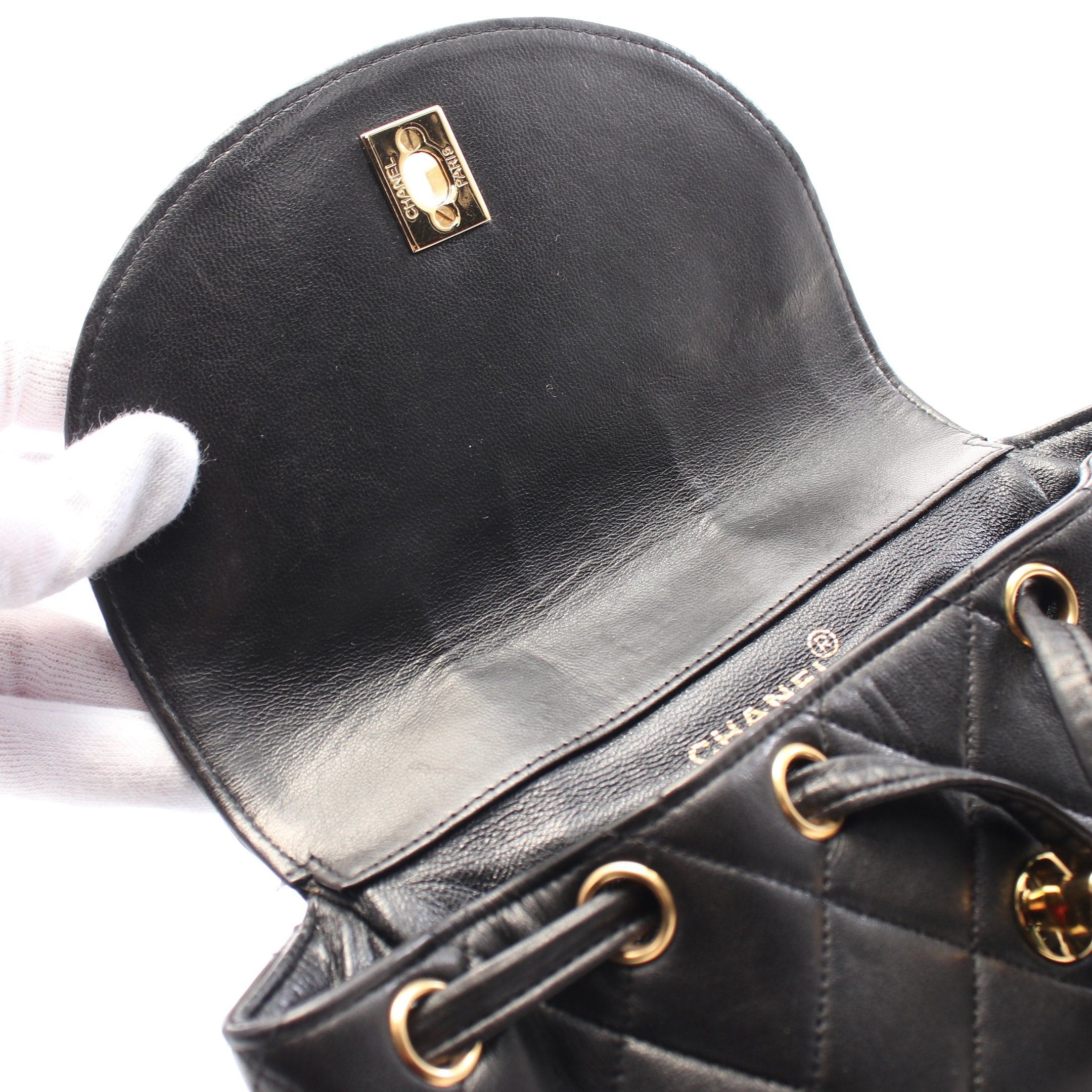 Chanel Chanel Matelasse Backpack Rucksack Lambskin Black Gold Hardware Size ONE SIZE - 6 Thumbnail
