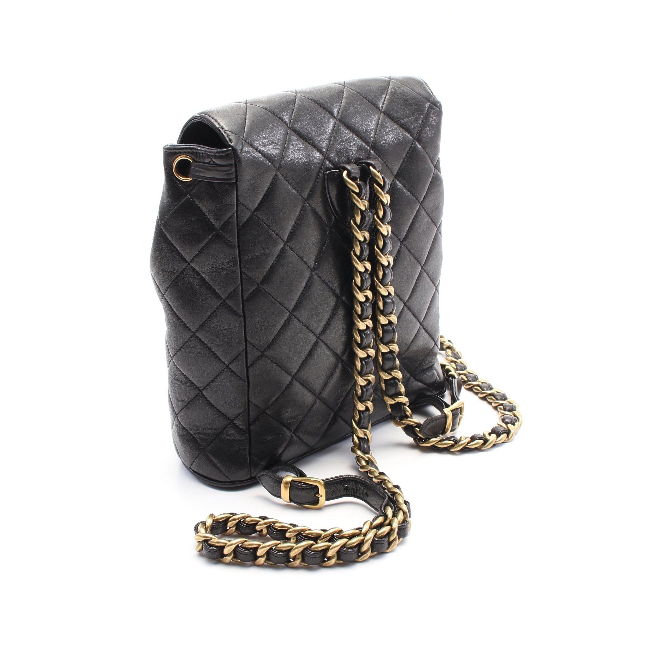 Chanel Chanel Matelasse Backpack Rucksack Lambskin Black Gold Hardware Size ONE SIZE - 2 Thumbnail
