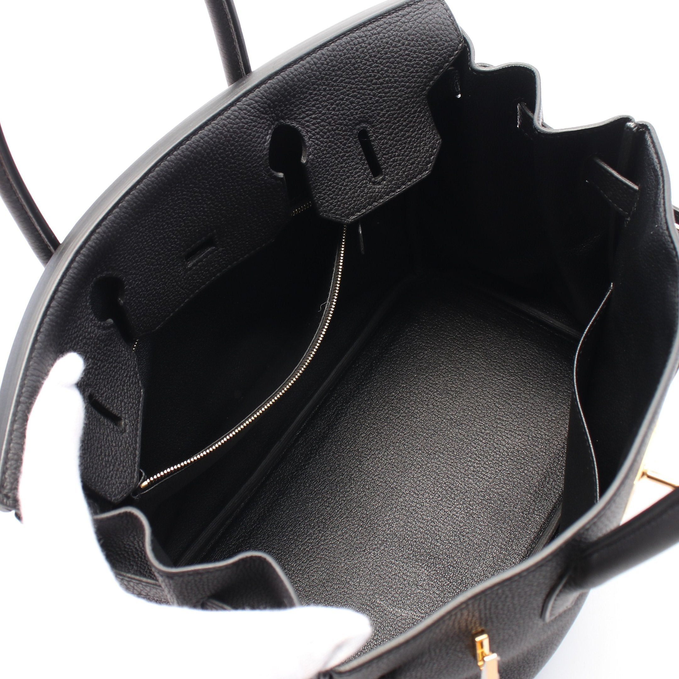 Hermes Hermes Birkin 30 Handbag Togo Black Gold Hardware Z Stamp Size ONE SIZE - 3 Thumbnail