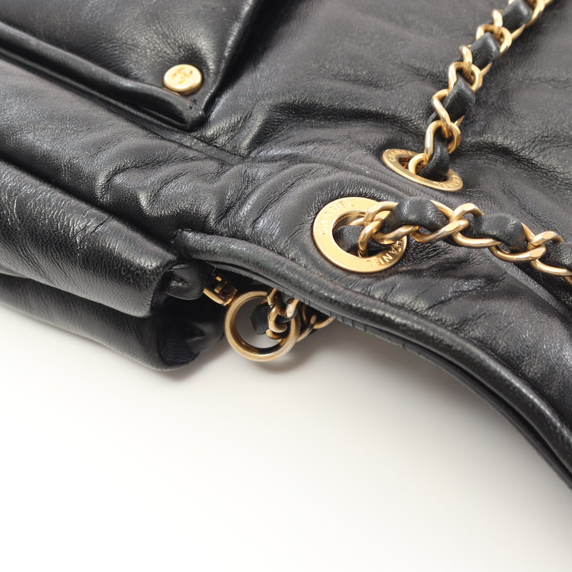 Chanel Chanel Coco Mark Chain Shoulder Bag Lambskin Black Gold Hardware Size ONE SIZE - 8 Thumbnail
