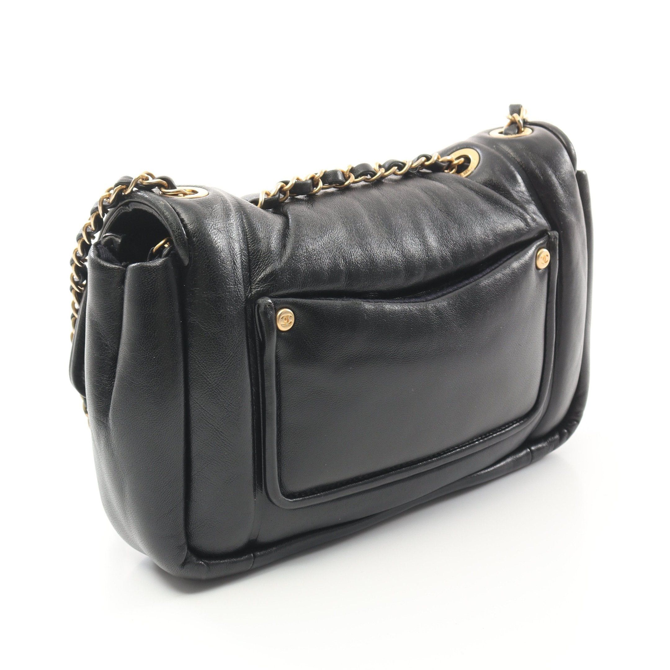Chanel Chanel Coco Mark Chain Shoulder Bag Lambskin Black Gold Hardware Size ONE SIZE - 2 Thumbnail