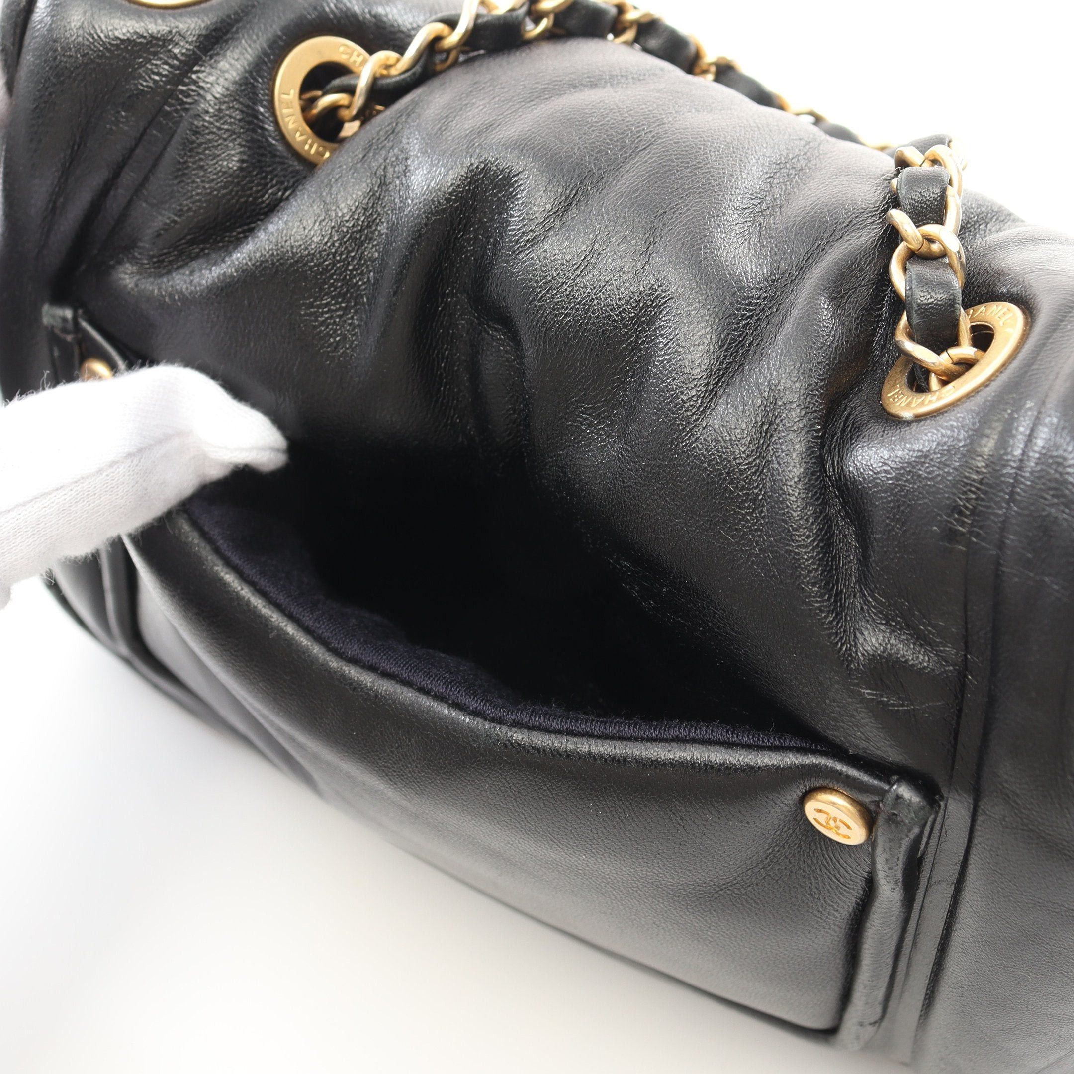 Chanel Chanel Coco Mark Chain Shoulder Bag Lambskin Black Gold Hardware Size ONE SIZE - 9 Thumbnail