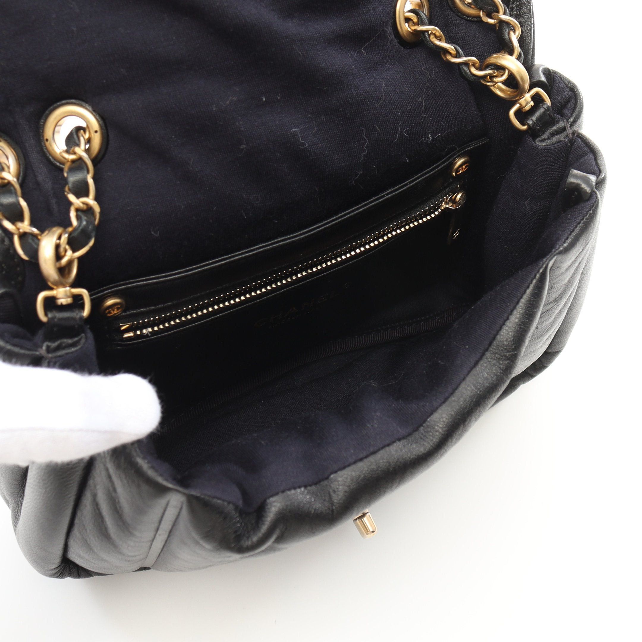 Chanel Chanel Coco Mark Chain Shoulder Bag Lambskin Black Gold Hardware Size ONE SIZE - 3 Thumbnail