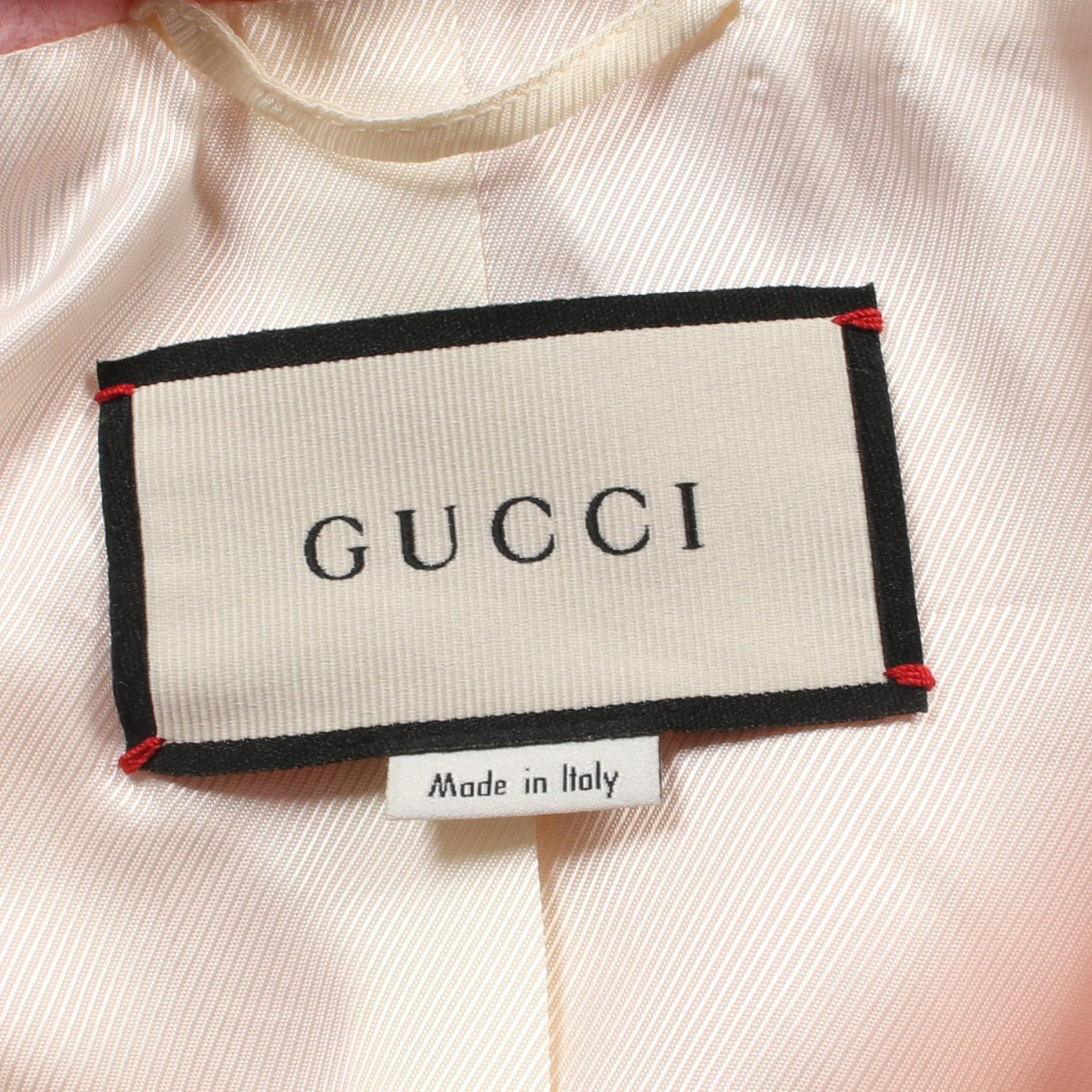 Gucci Gucci Wool Removable Bow Cuffs Collar Coat Silk Pink Size ONE SIZE - 3 Thumbnail