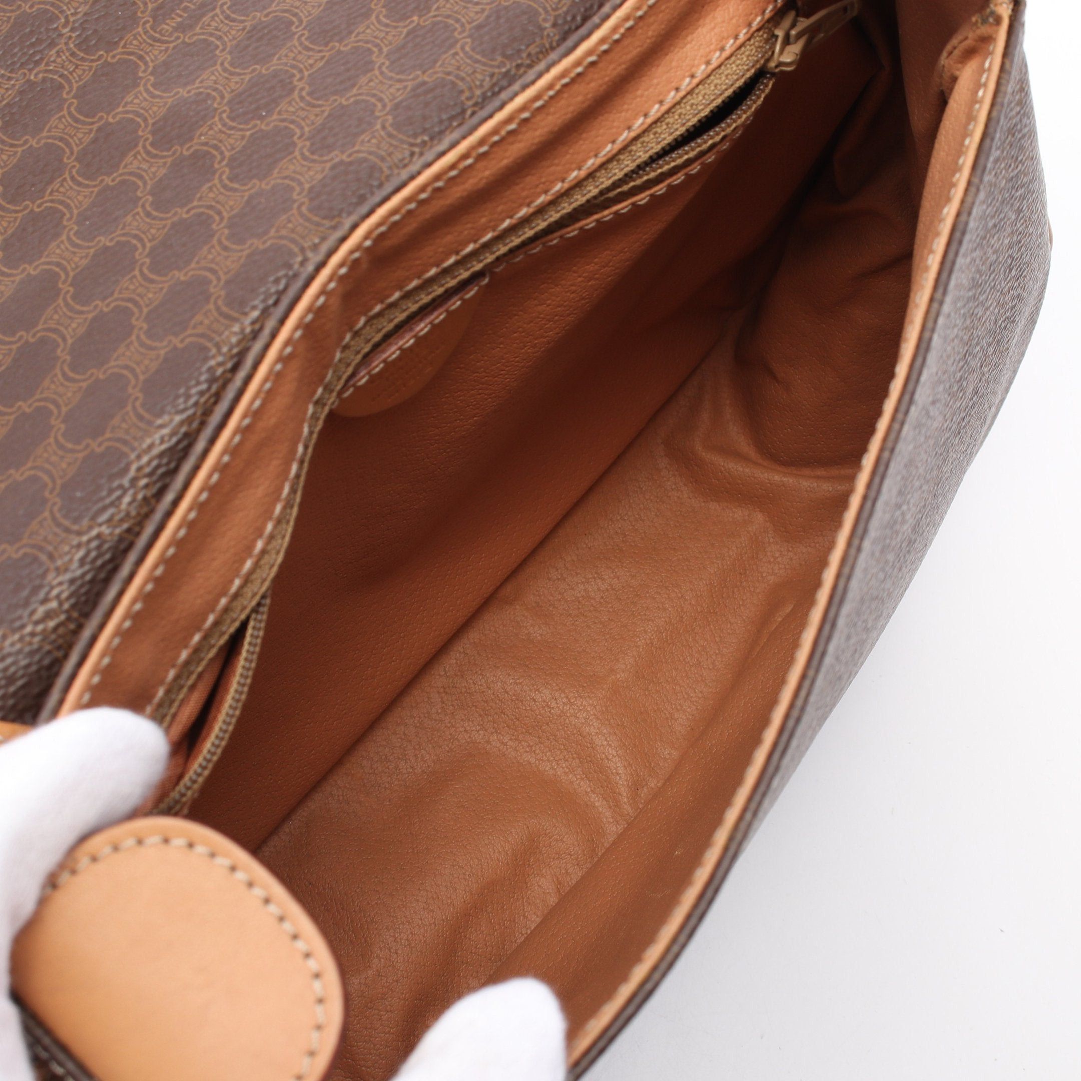 Celine Celine Macadam Shoulder Bag Leather Brown Size ONE SIZE - 3 Thumbnail