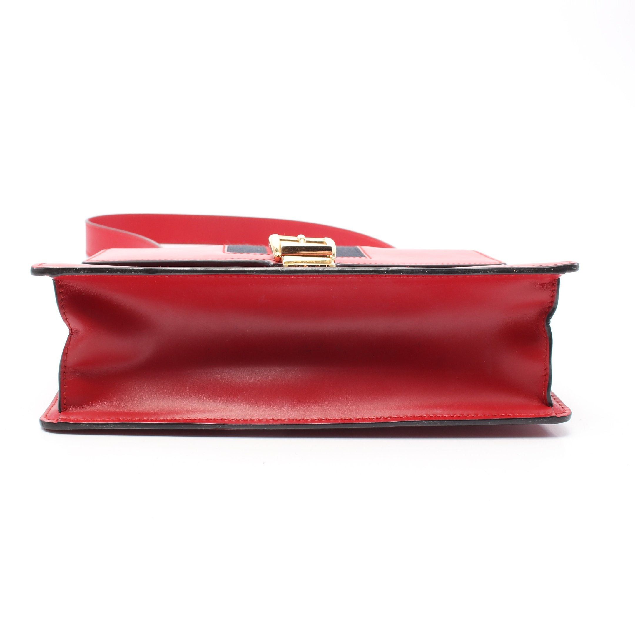 Gucci Gucci Sylvie Small Web Line Shoulder Bag Leather Red Navy Size ONE SIZE - 13 Thumbnail
