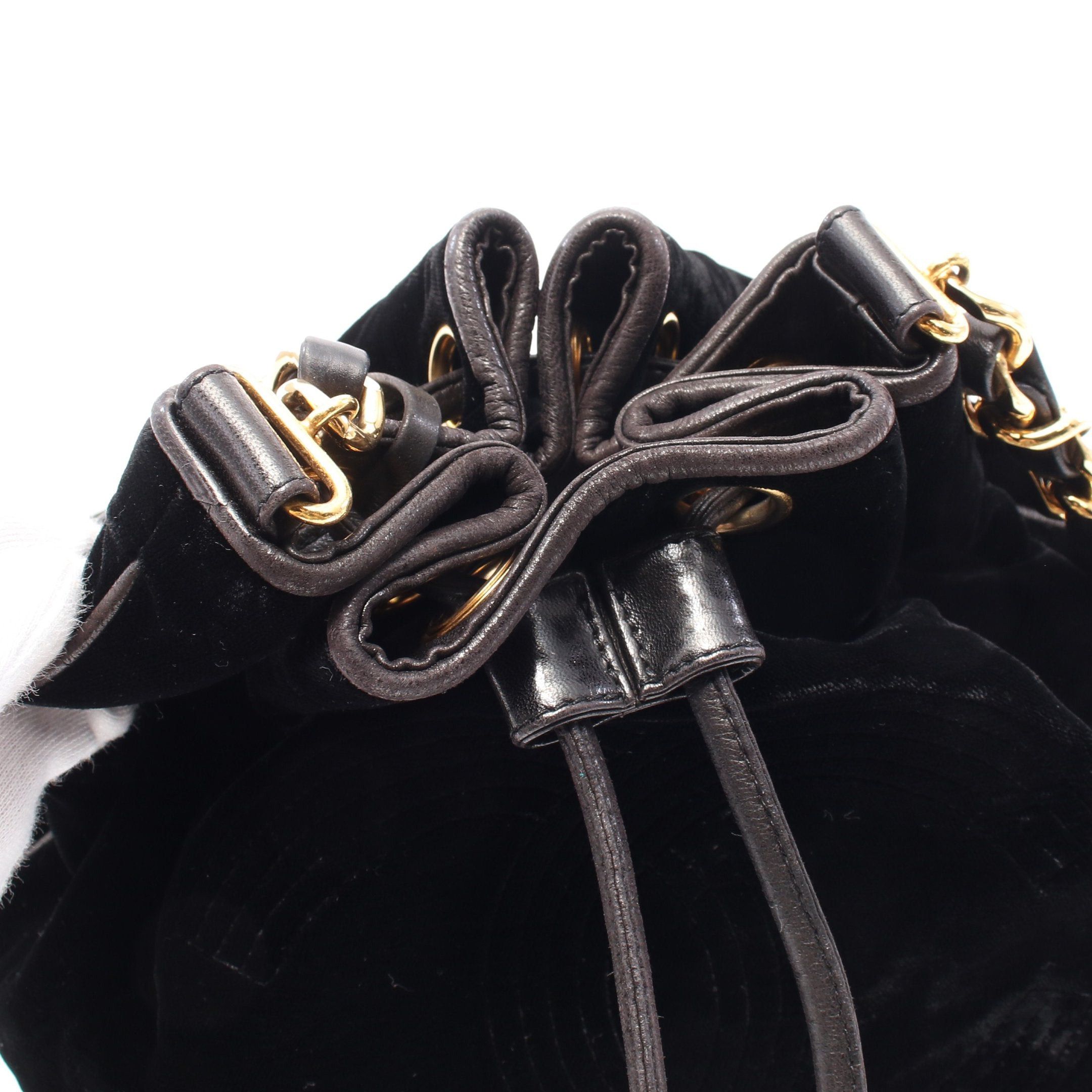 Chanel Chanel Coco Mark Purse Chain Shoulder Bag Velor Leather Black Gold Hardware With Pouch Size ONE SIZE - 6 Thumbnail