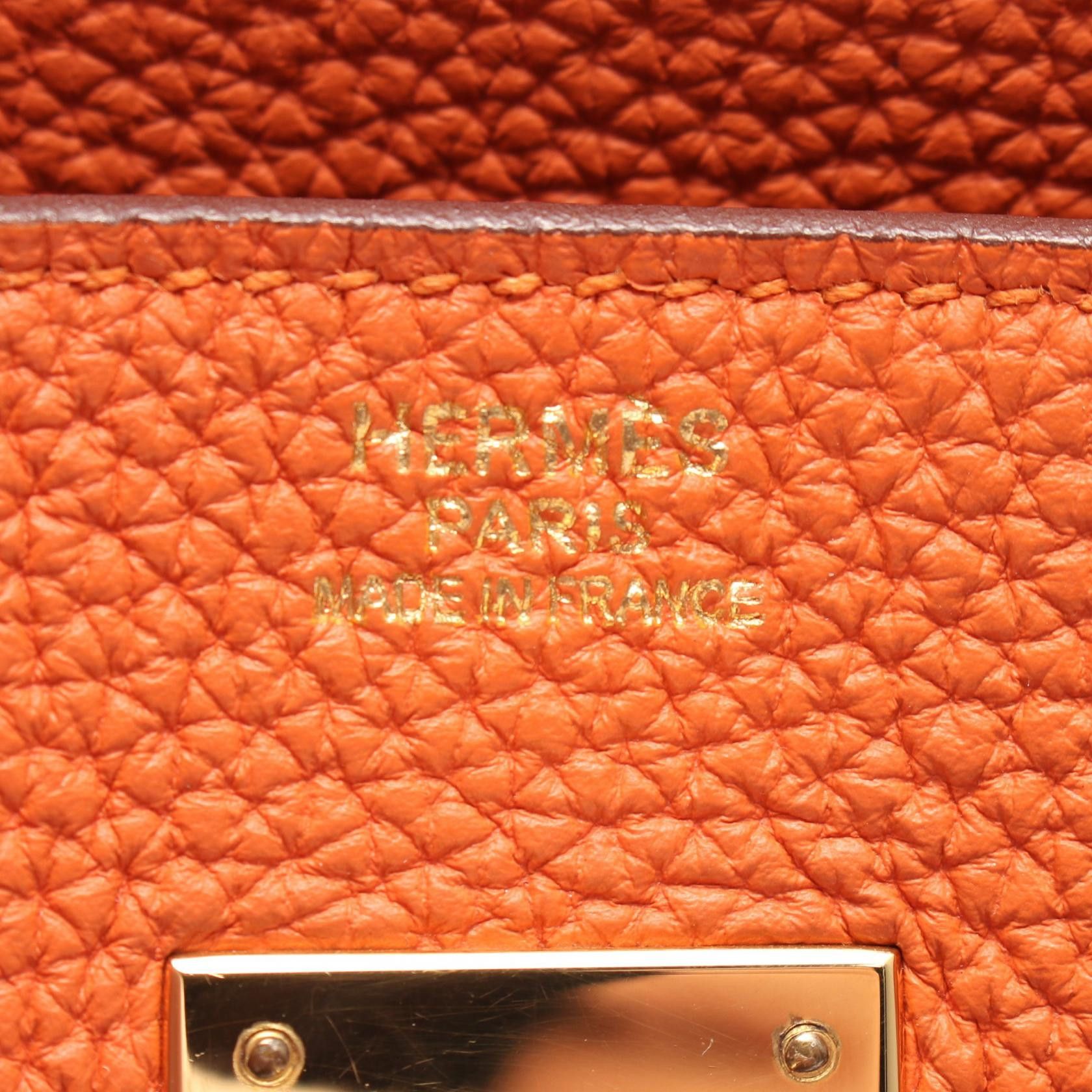 Hermes Hermes Birkin 30 Feu Handbag Togo Orange Gold Hardware □ R Stamp Size ONE SIZE - 4 Thumbnail