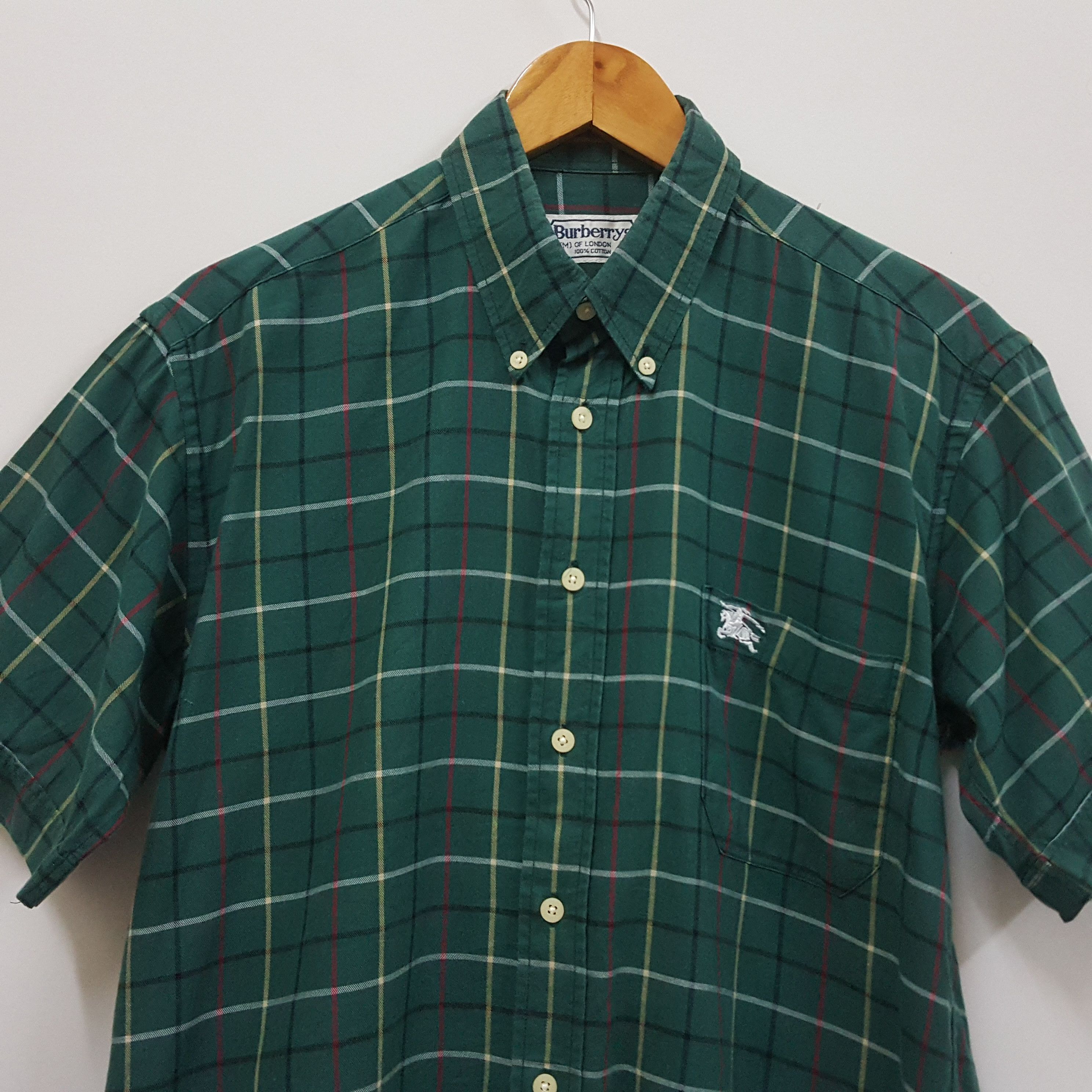 Burberry × Vintage Vintage BURBERRY nova check green colour design shirt Size US S / EU 44-46 / 1 - 4 Thumbnail