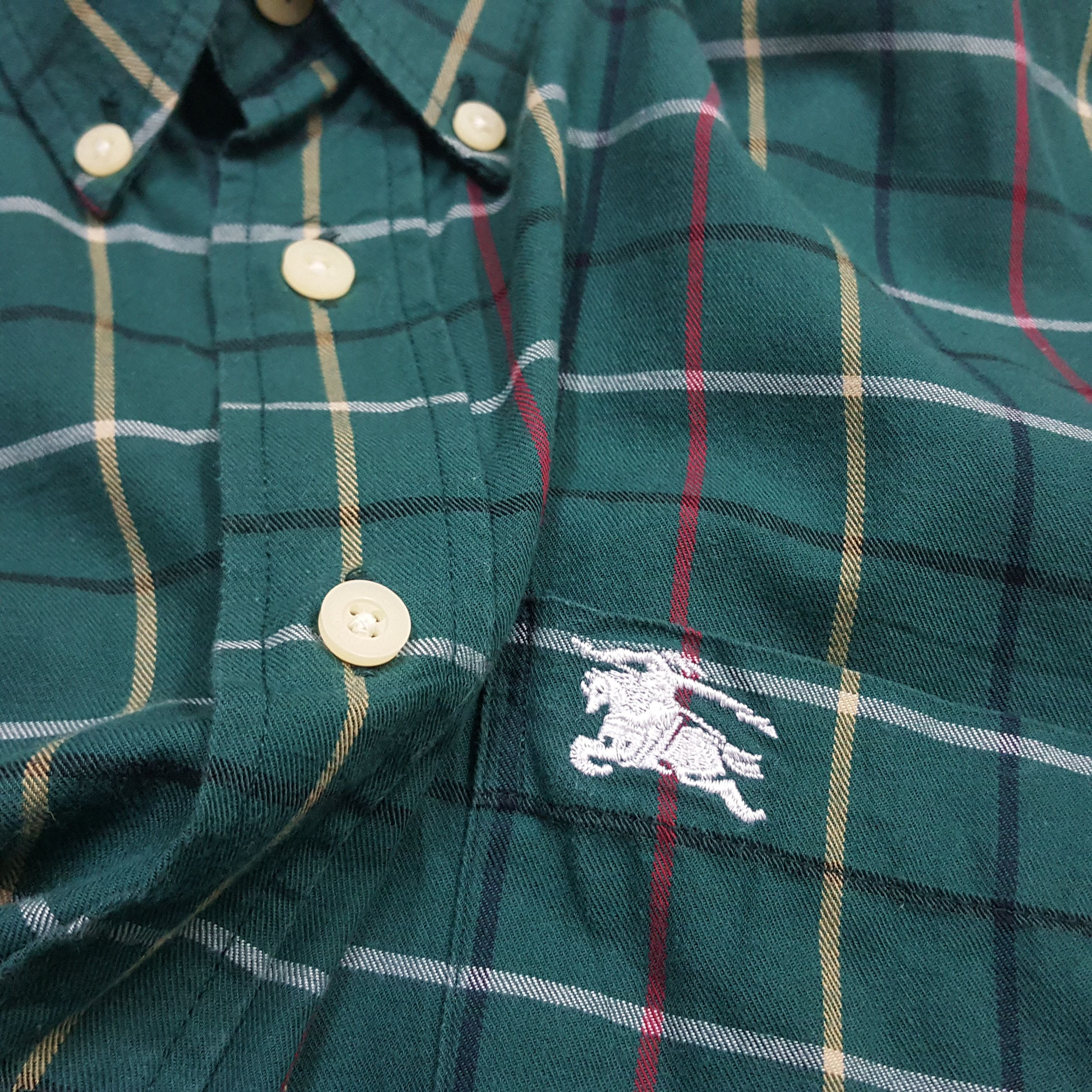 Burberry × Vintage Vintage BURBERRY nova check green colour design shirt Size US S / EU 44-46 / 1 - 3 Thumbnail