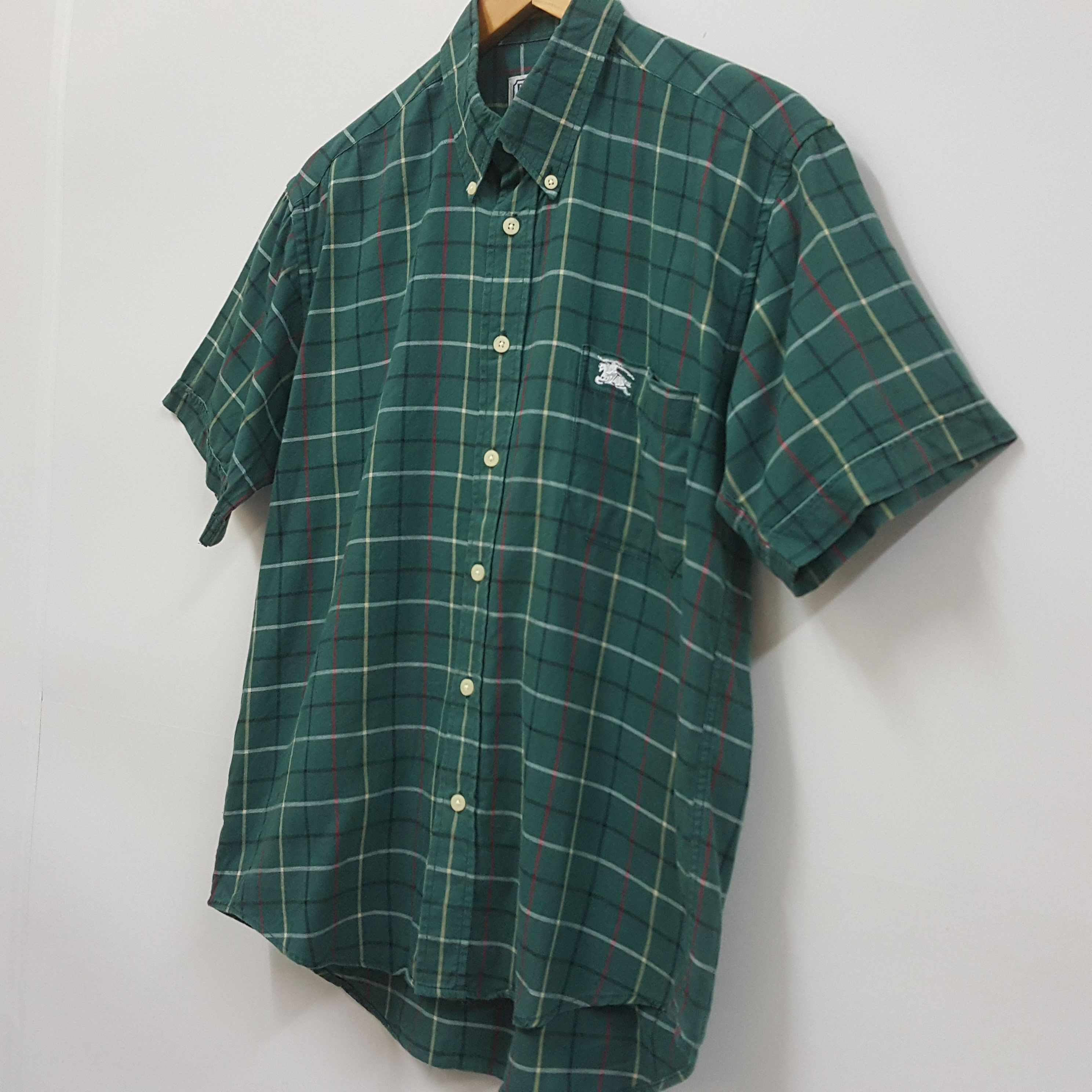 Burberry × Vintage Vintage BURBERRY nova check green colour design shirt Size US S / EU 44-46 / 1 - 5 Thumbnail