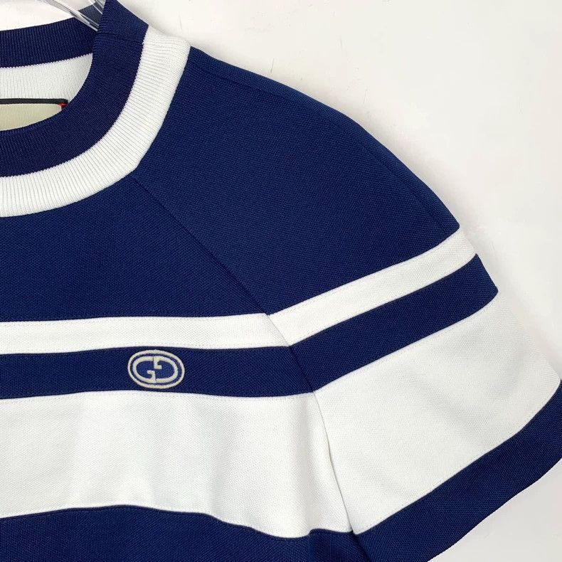 Gucci Gucci Blue Double G Striped Dress Size M / US 6-8 / IT 42-44 - 3 Thumbnail