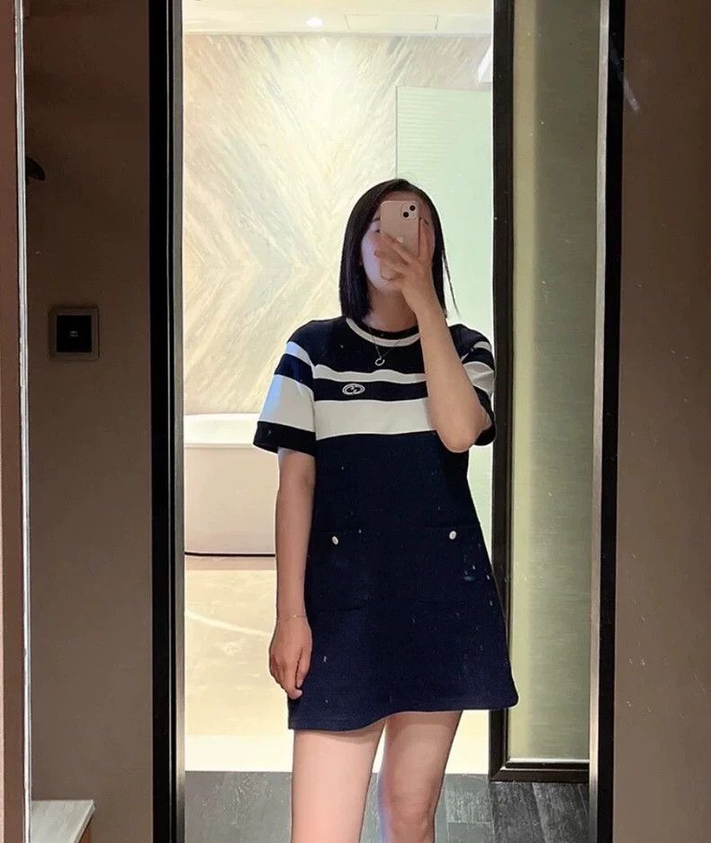 Gucci Gucci Blue Double G Striped Dress Size M / US 6-8 / IT 42-44 - 8 Thumbnail