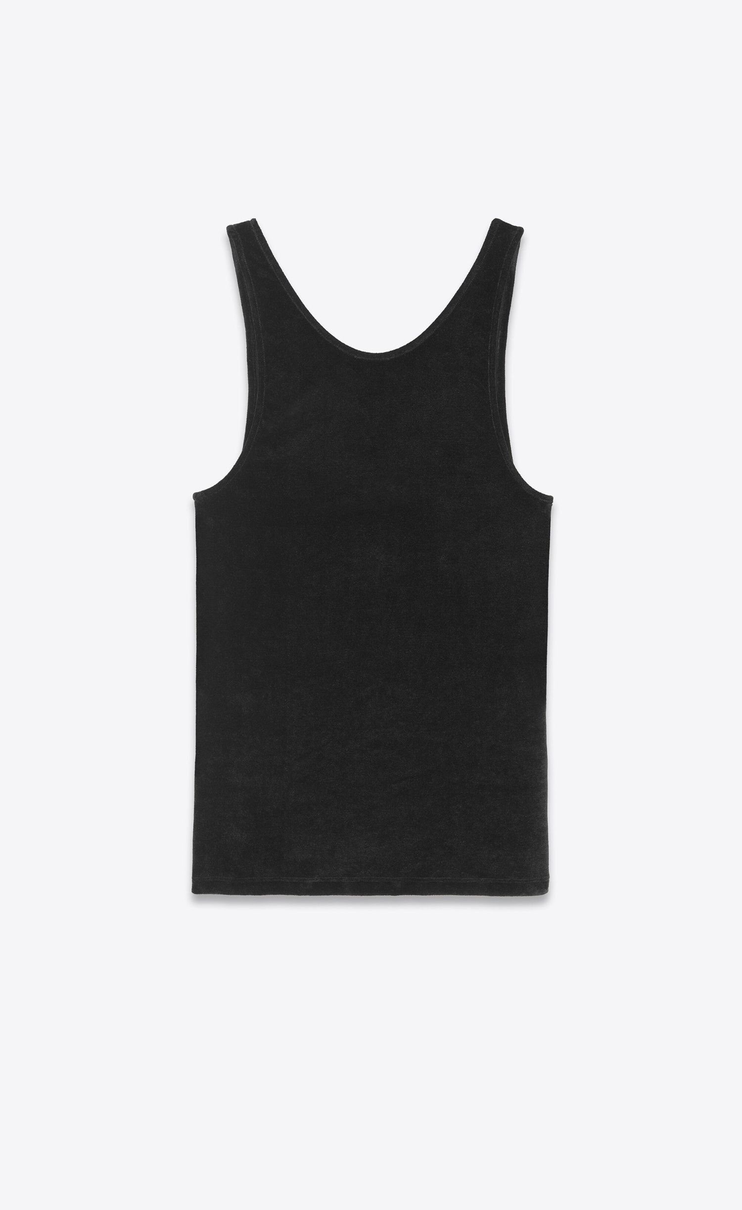 Saint Laurent Paris Cassandre Tank Top in Velvet in Black Size US L / EU 52-54 / 3 - 2 Thumbnail