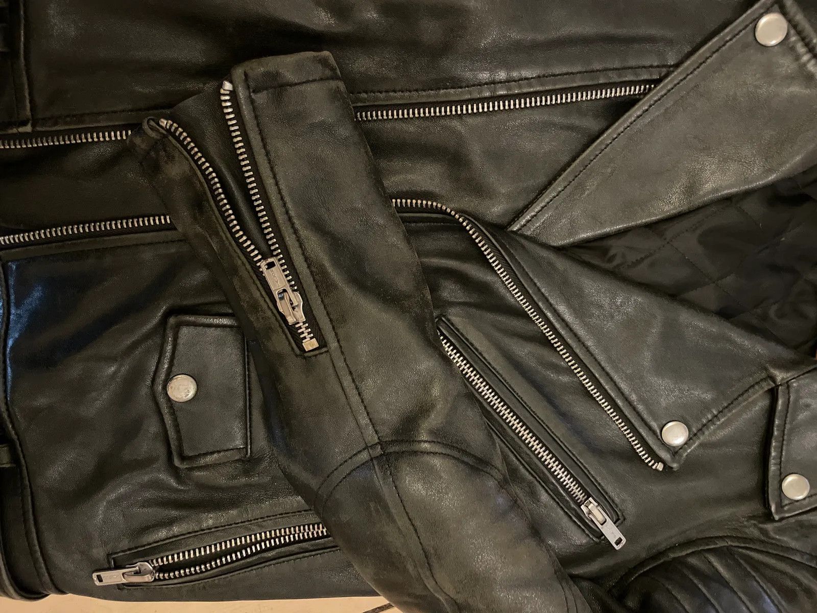 Blk Dnm Blk Dnm Black Leather Jacket Leather Jacket Size S / US 4 / IT 40 - 5 Thumbnail