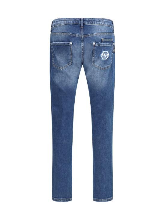 Philipp Plein PHILIPP PLEIN Men Denim Pants SAECMDT4011PDE004N 08HS BLUE Size US 36 / EU 52 - 2 Thumbnail
