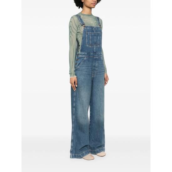 7 For All Mankind 7 FOR ALL MANKIND Women Mid Skirts 7U022555 DUNGAREES JSE BLUE Size M / US 6-8 / IT 42-44 - 3 Thumbnail