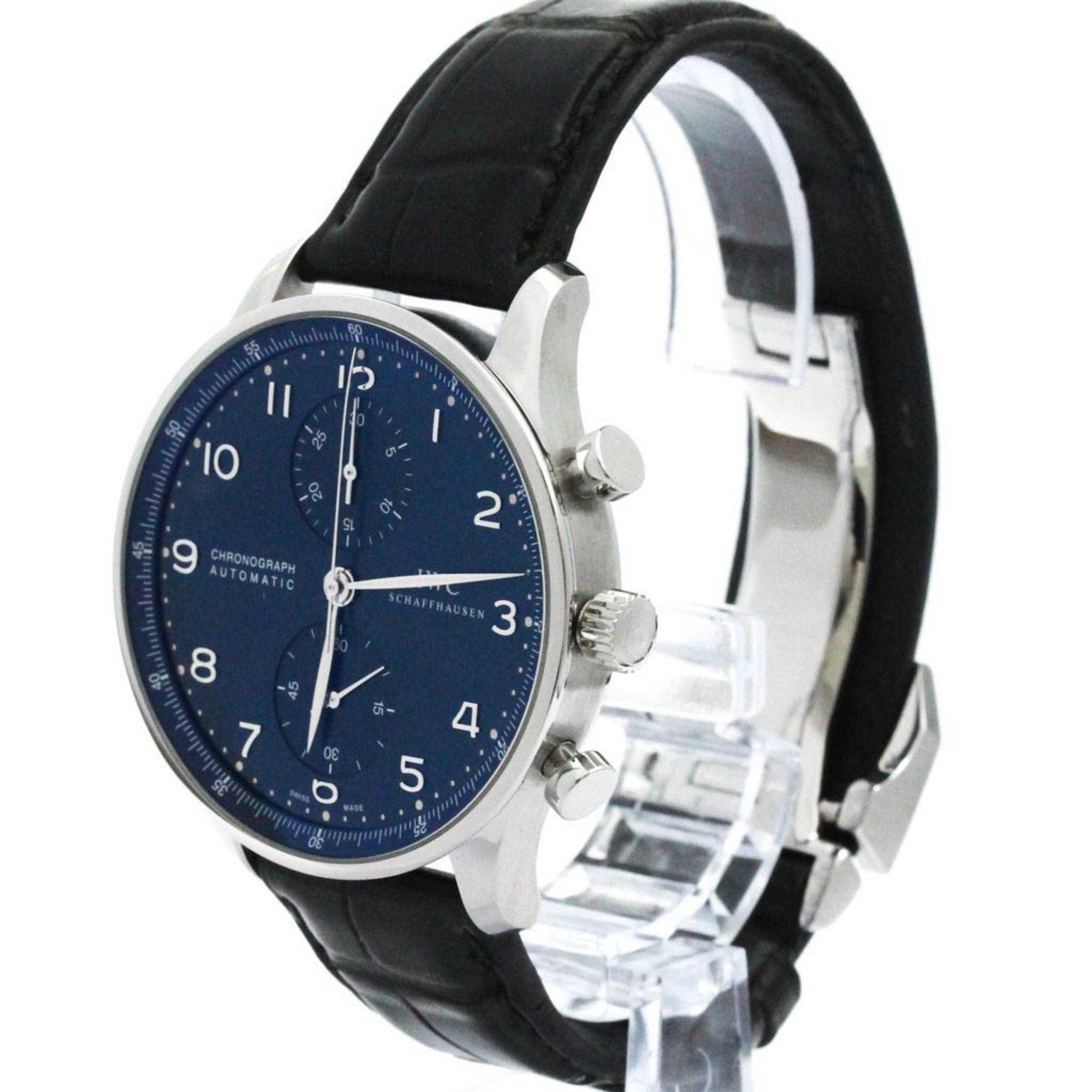 IWC Schaffhausen Polished IWC Portuguese Chronograph Steel Automatic Watch IW371491 BF581019 Size ONE SIZE - 2 Thumbnail