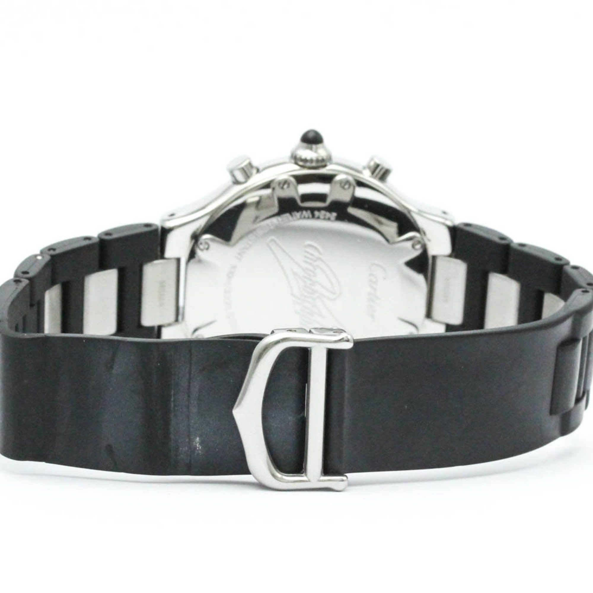 Cartier Polished CARTIER Must 21 Chronoscaph Steel Quartz Mens Watch W10125U2 BF576152 Size ONE SIZE - 5 Thumbnail