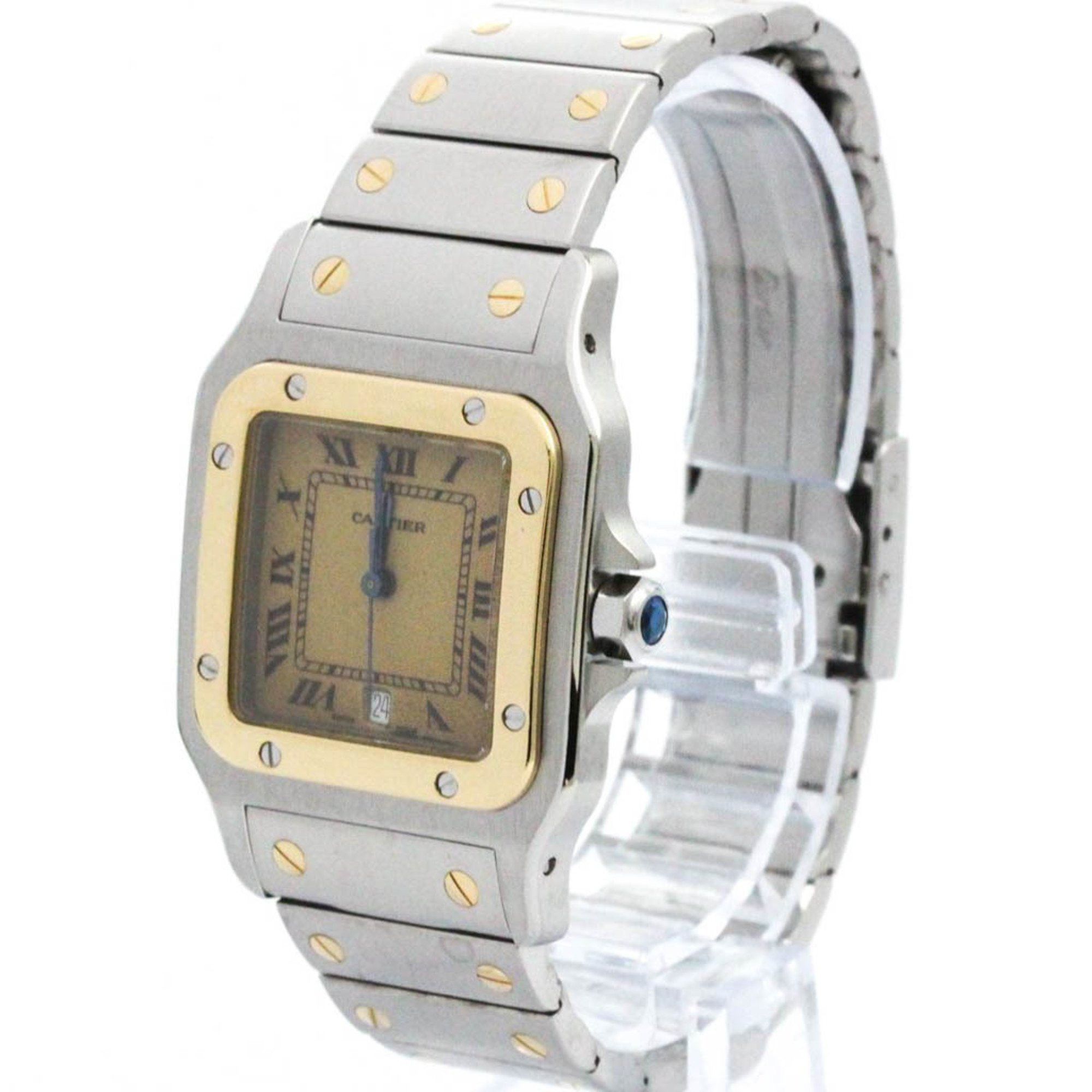 Cartier Polished CARTIER Santos Galbee 18K Gold Steel Quartz Mens Watch 187901 BF578285 Size ONE SIZE - 2 Thumbnail