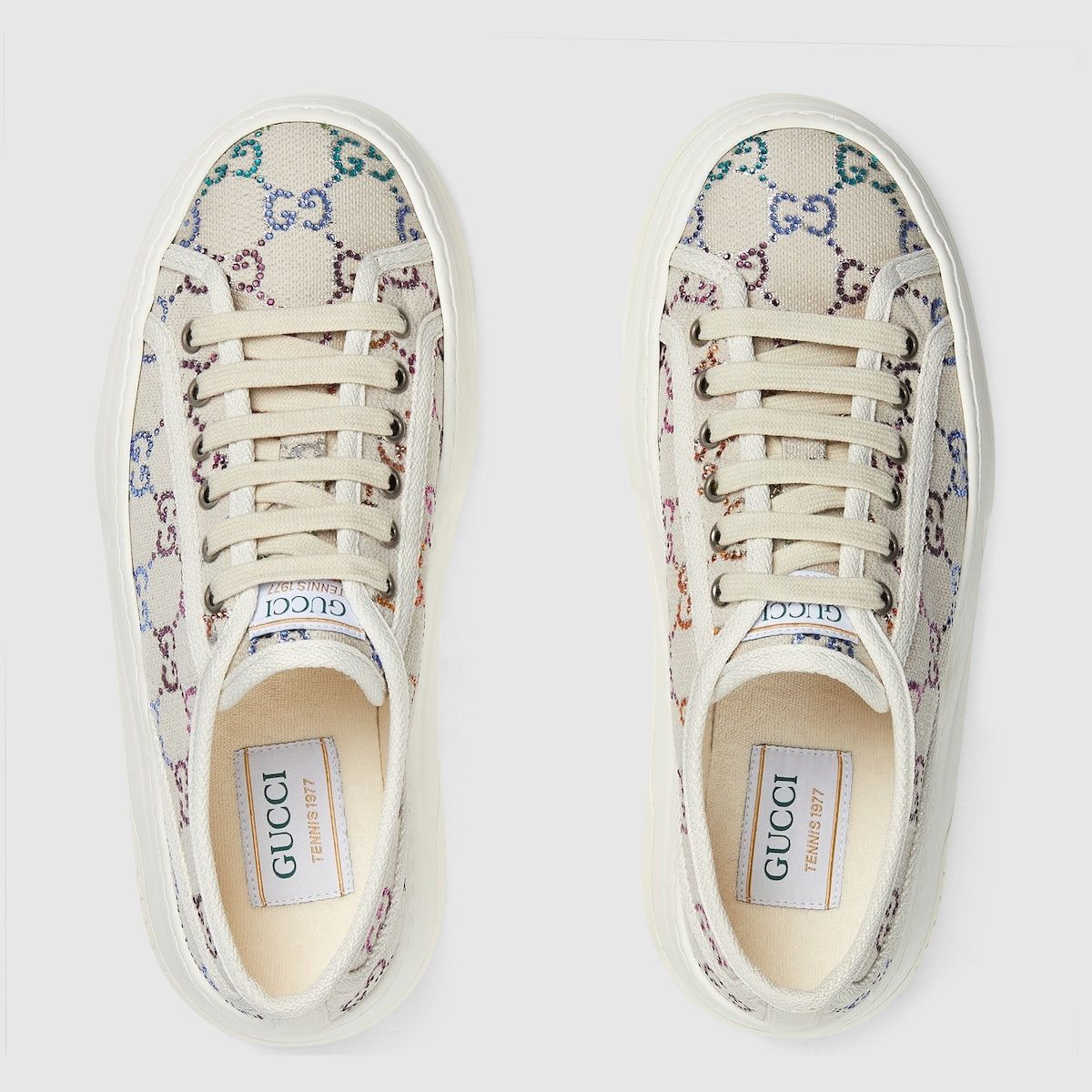 Gucci Gucci GG Crystals Lame Canvas Sneakers SIZE 40 Size ONE SIZE - 2 Thumbnail