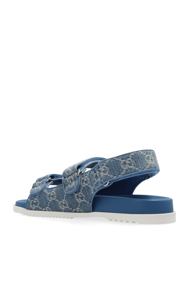 Gucci Gucci Double G Denim Sandals SIZE 39.5 Size ONE SIZE - 2 Thumbnail