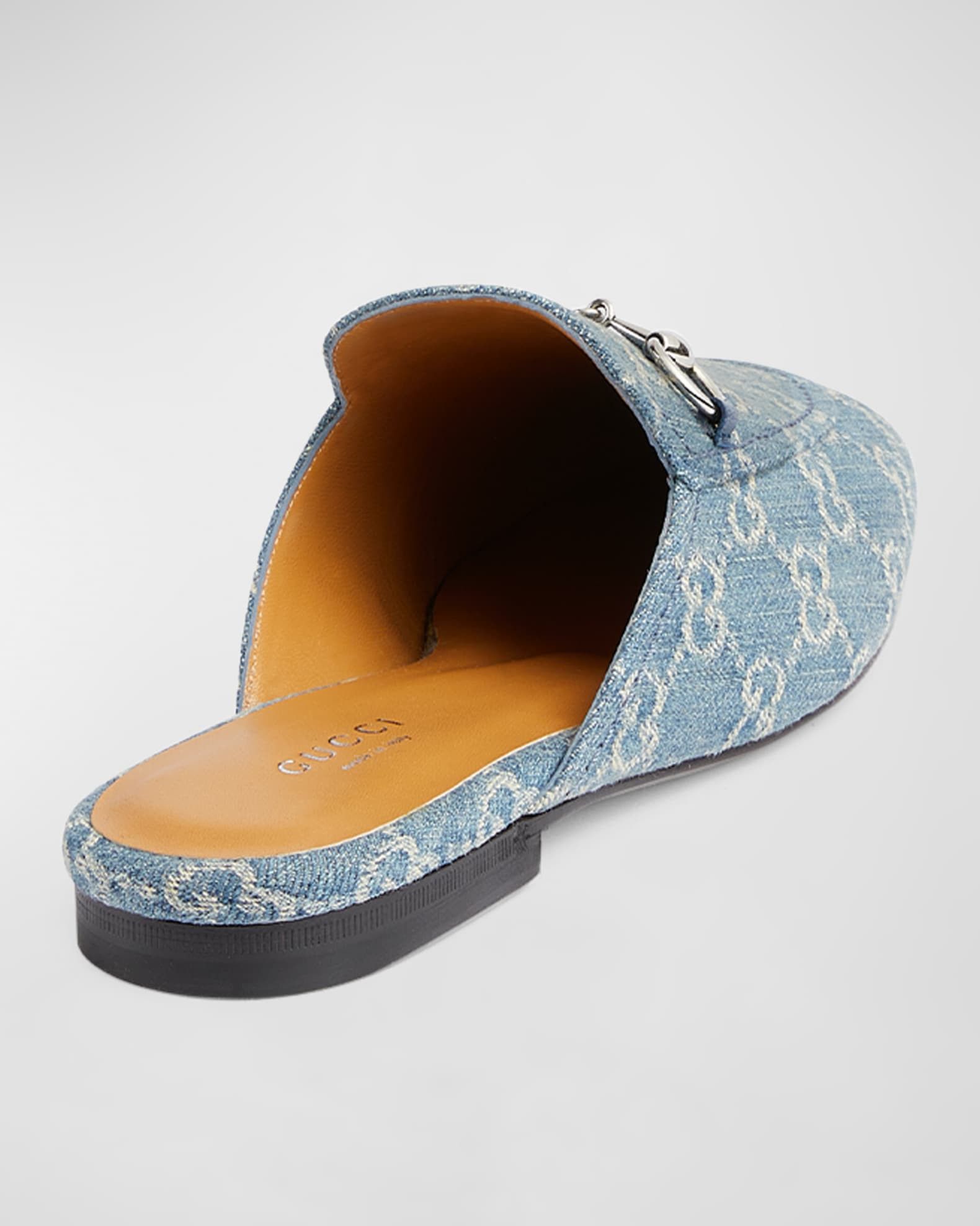Gucci Gucci Princetown Horsebit Denim Slippers SIZE 35.5 Size ONE SIZE - 2 Thumbnail