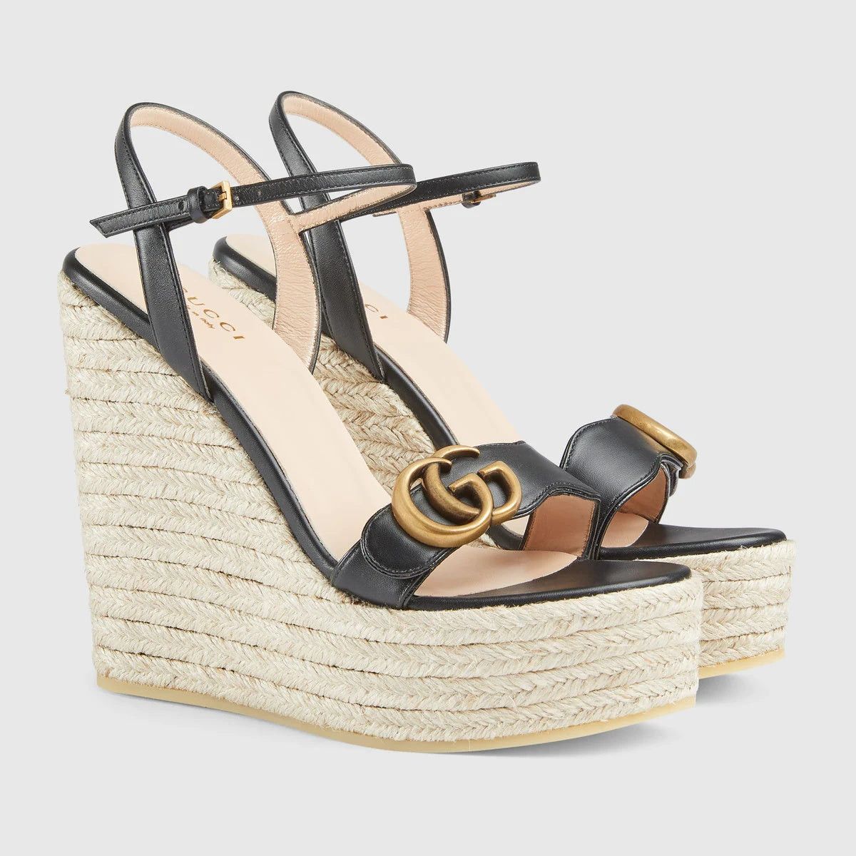 Gucci Gucci GG Leather Espadrille Wedges SIZE 36 Size ONE SIZE - 2 Thumbnail