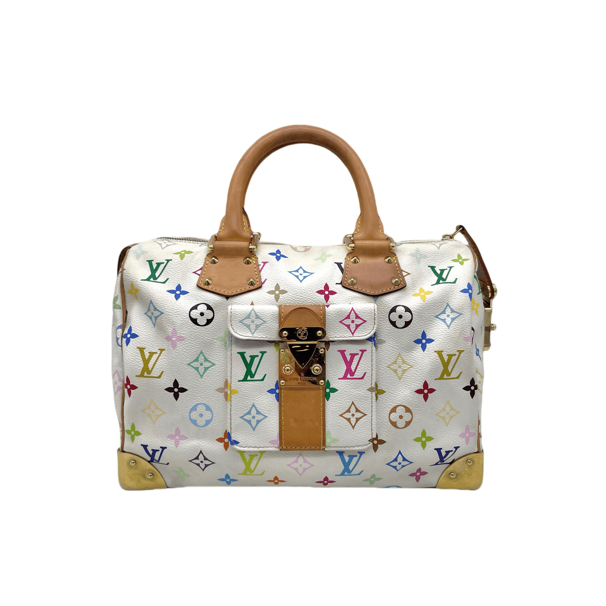 Louis Vuitton Louis Vuitton Monogram Multicolor White Speedy M92643 Size ONE SIZE - 4 Thumbnail