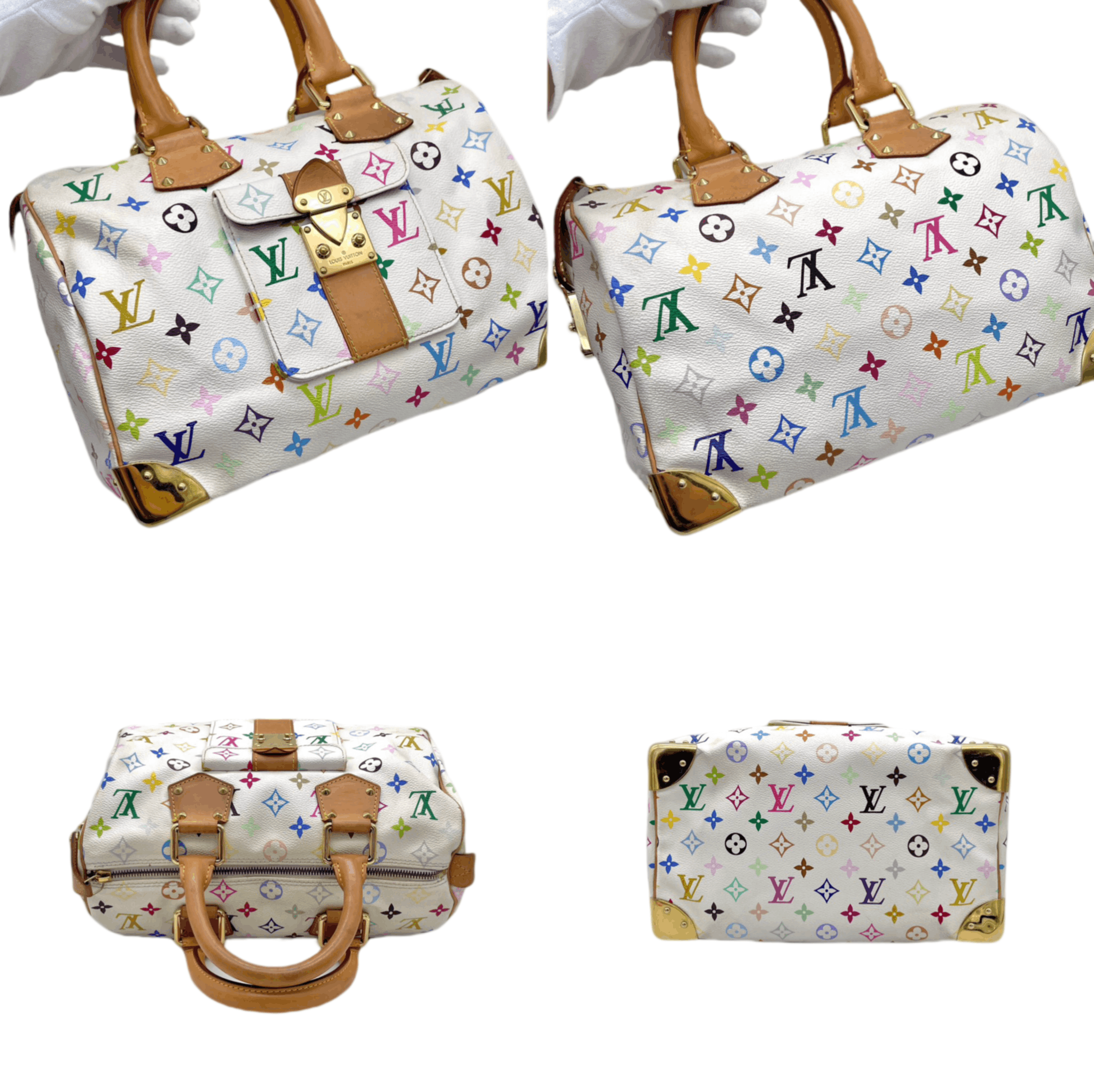 Louis Vuitton Louis Vuitton Monogram Multicolor White Speedy M92643 Size ONE SIZE - 5 Thumbnail