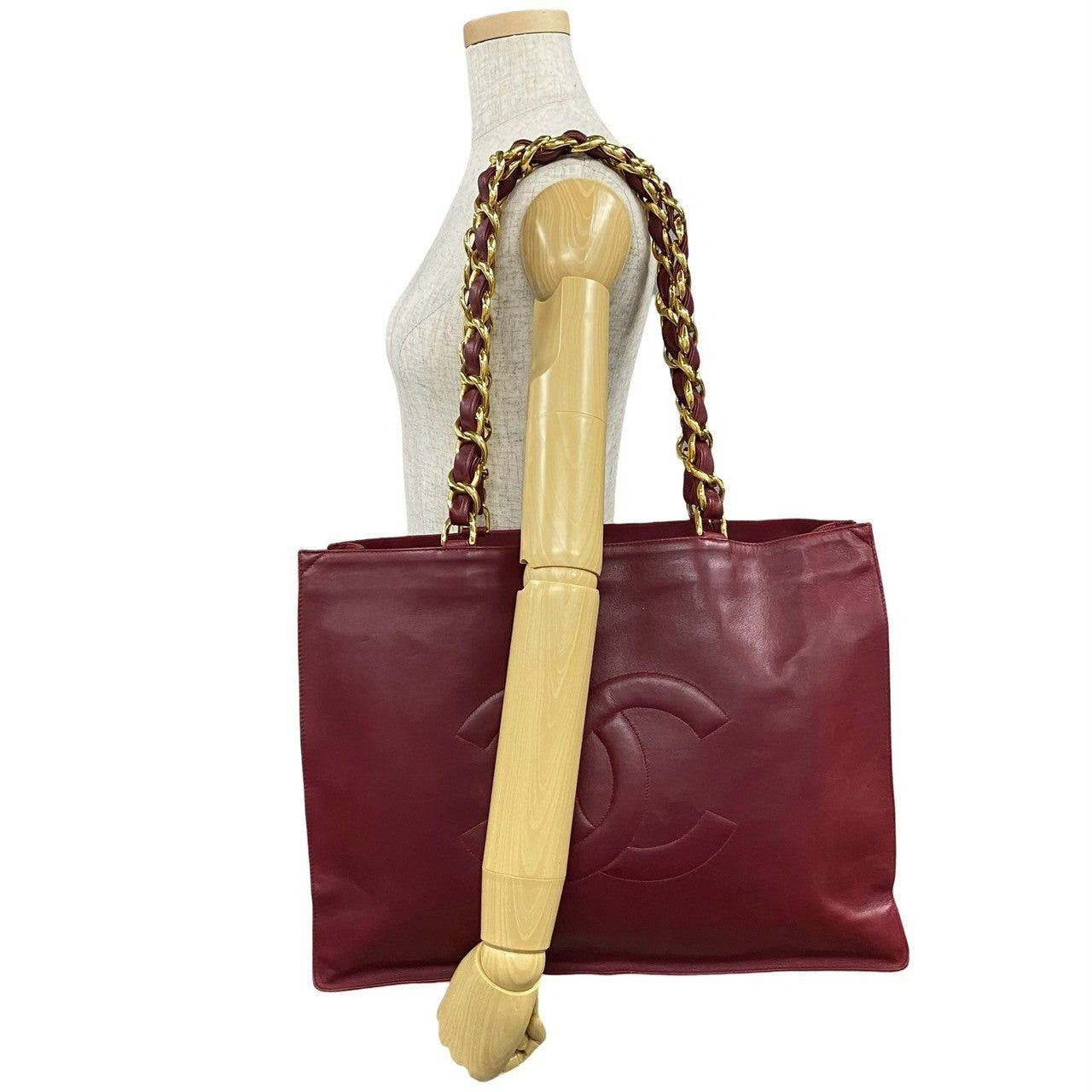 Chanel Chanel Tote Bag Red Leather Size ONE SIZE - 2 Thumbnail