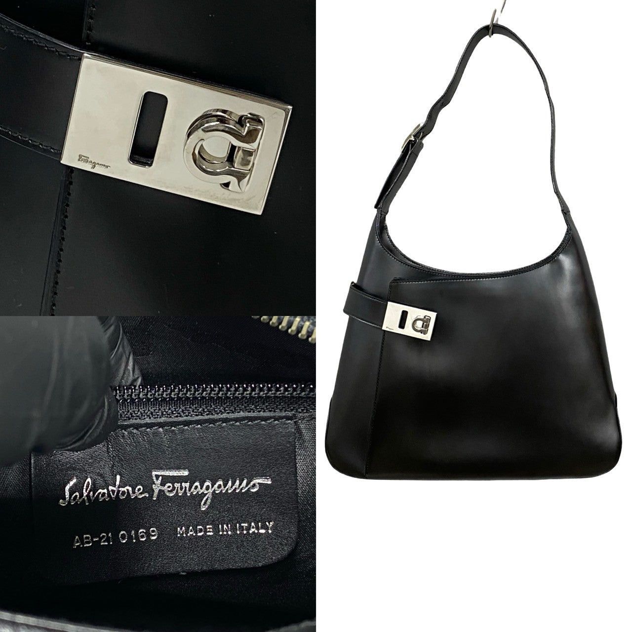 Salvatore Ferragamo Salvatore Ferragamo Shoulder Bag Black Leather Size ONE SIZE - 3 Thumbnail