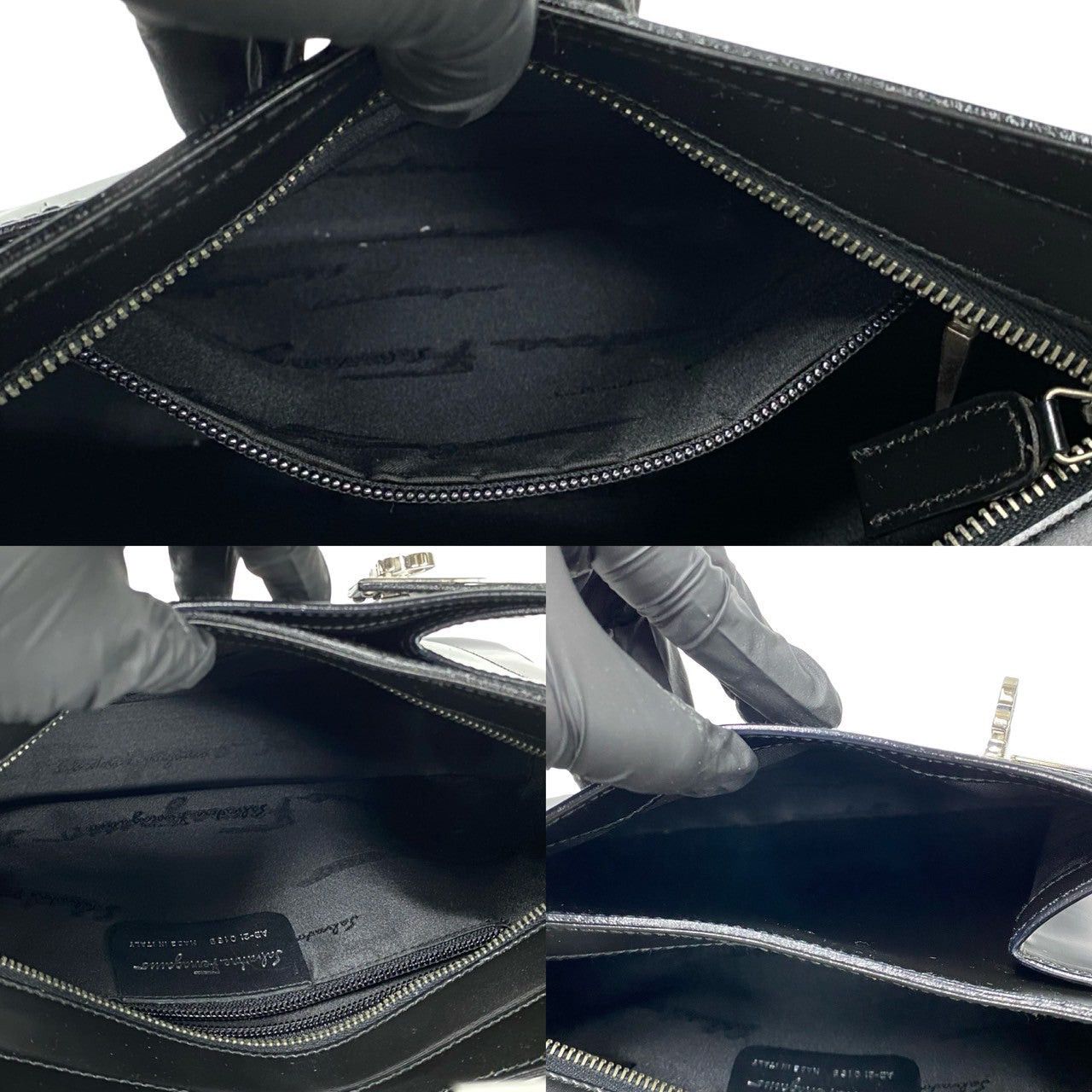 Salvatore Ferragamo Salvatore Ferragamo Shoulder Bag Black Leather Size ONE SIZE - 8 Thumbnail