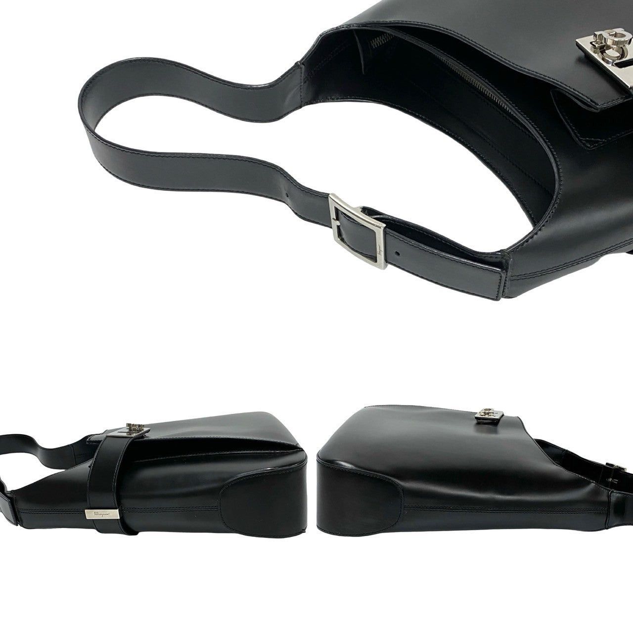 Salvatore Ferragamo Salvatore Ferragamo Shoulder Bag Black Leather Size ONE SIZE - 5 Thumbnail